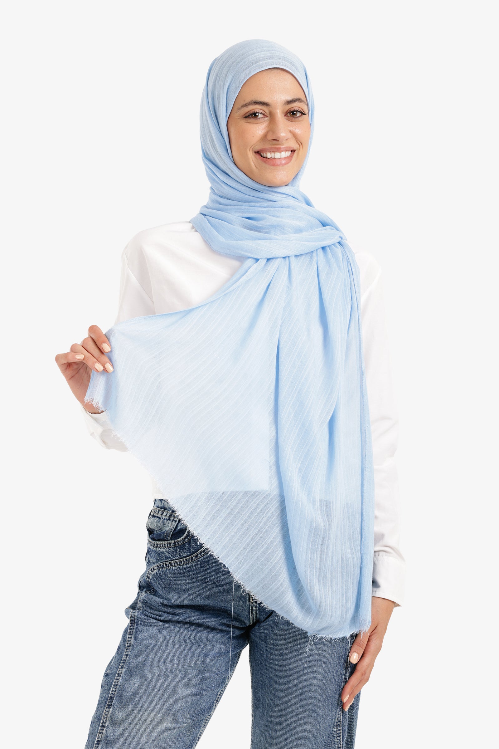 Textured Ribbed Cotton Scarf