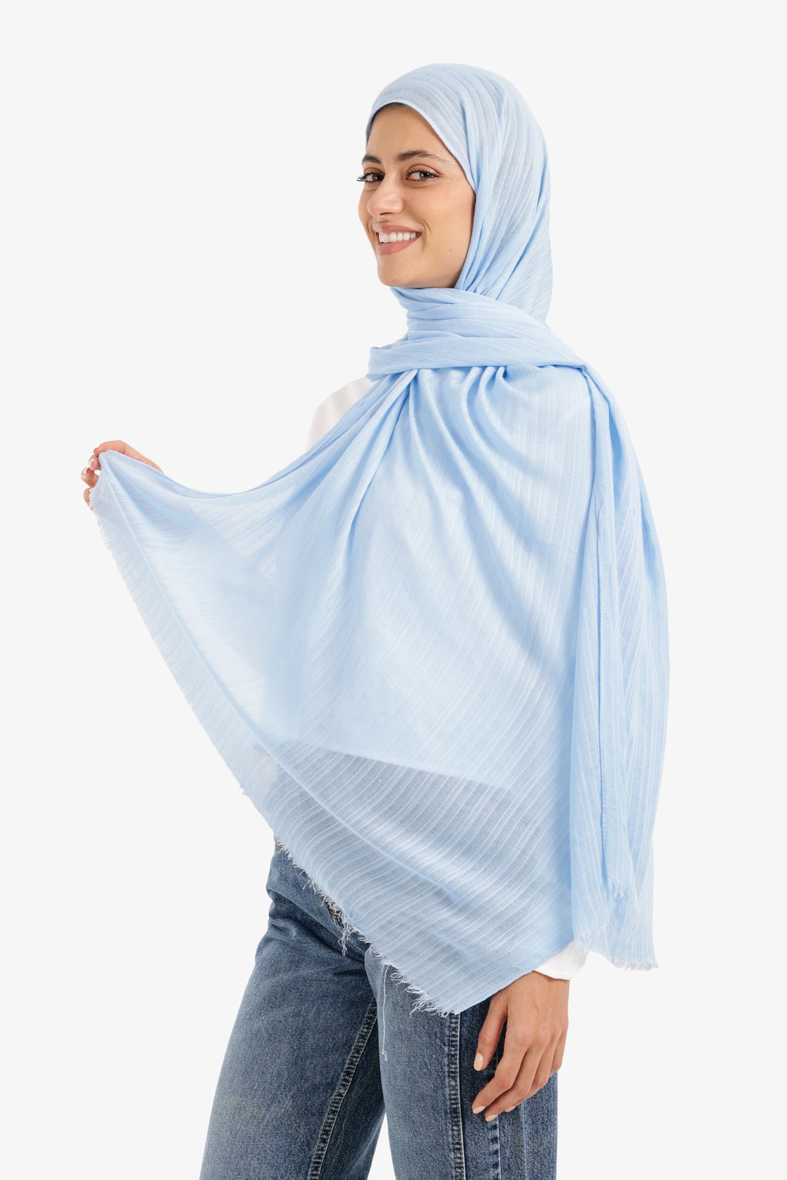 Textured Ribbed Cotton Scarf