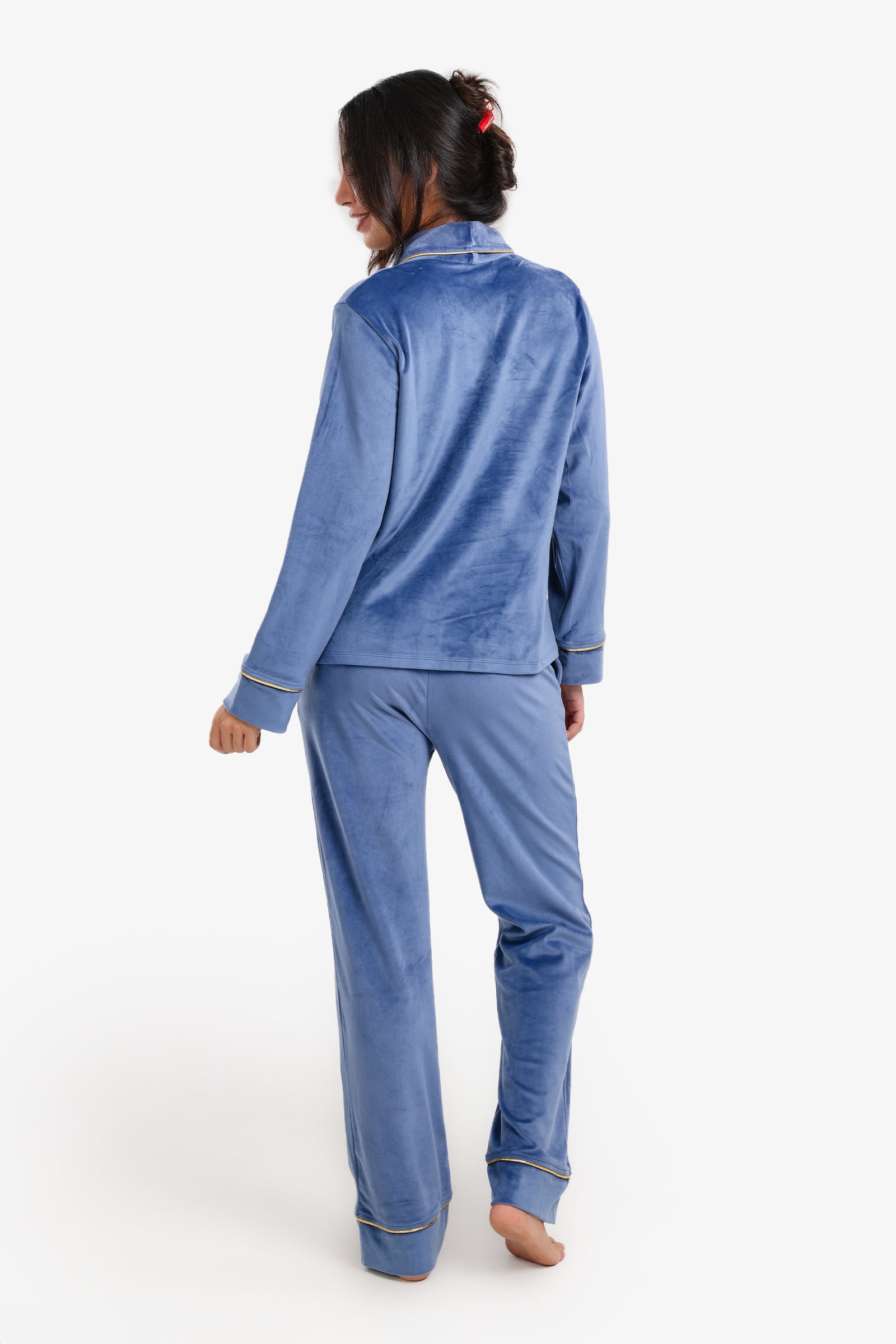 Double-Breasted Velvet Pyjama Set