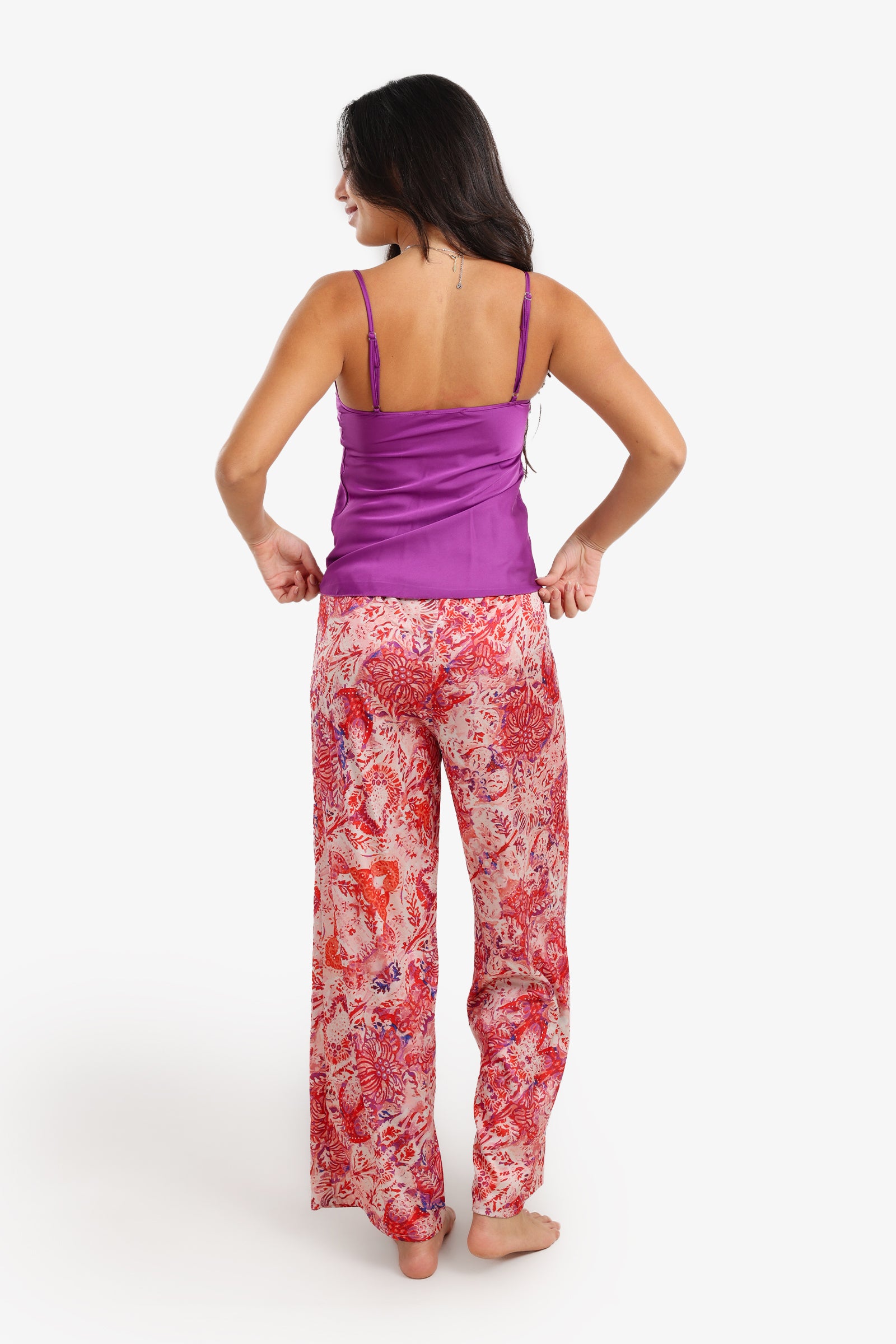 Printed Satin Pyjama Set