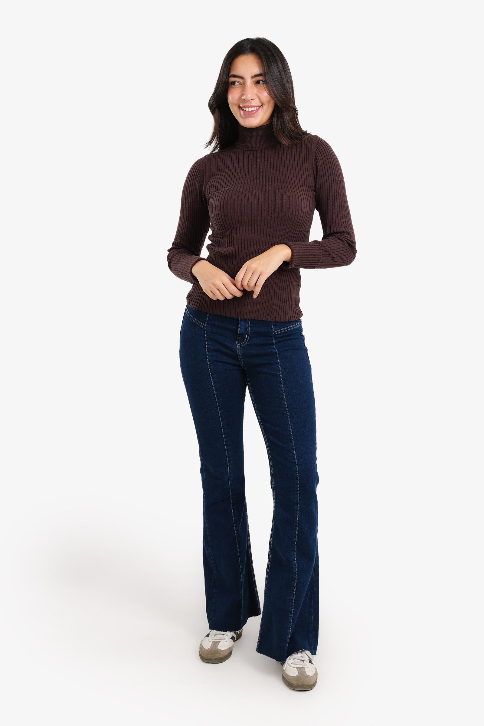 Ribbed Turtleneck Pullover