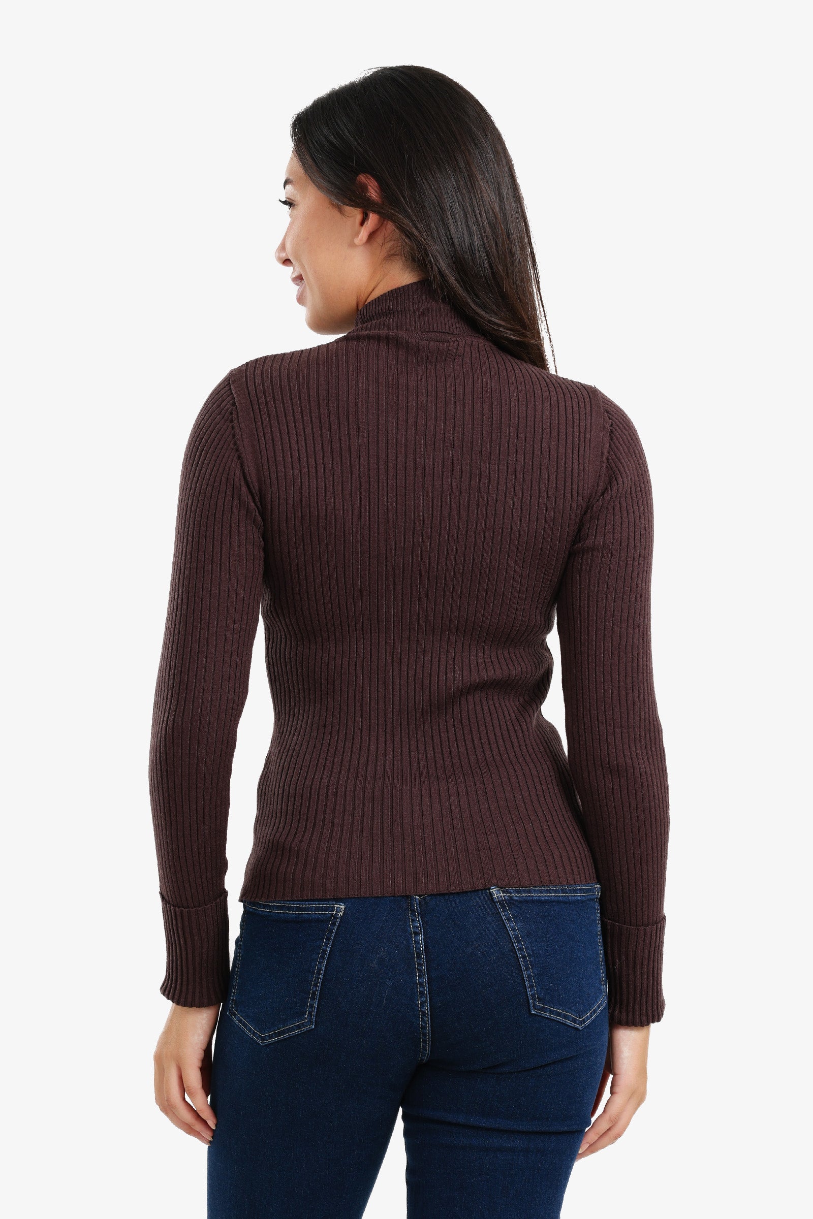 Ribbed Turtleneck Pullover