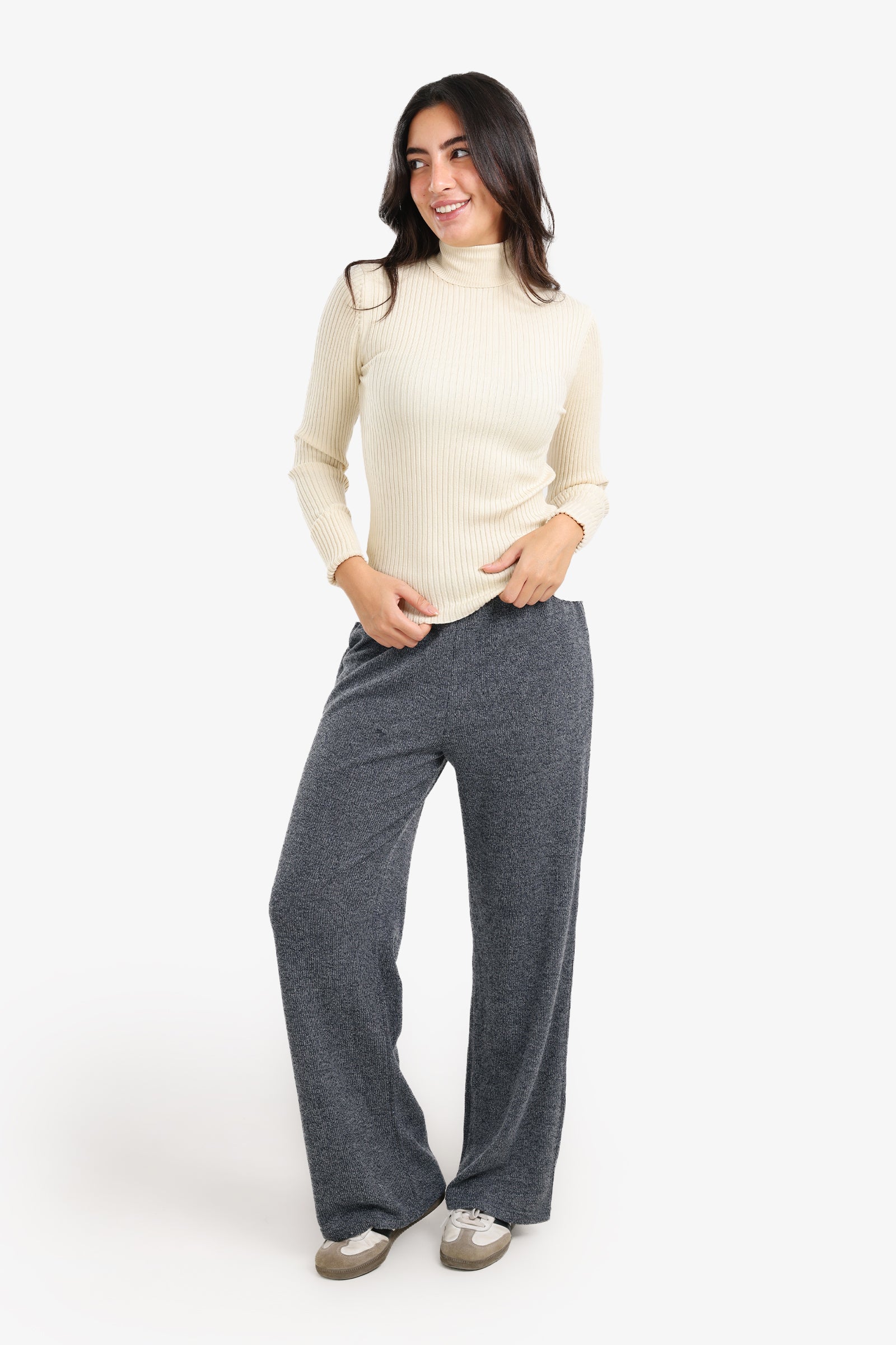 Ribbed Turtleneck Pullover