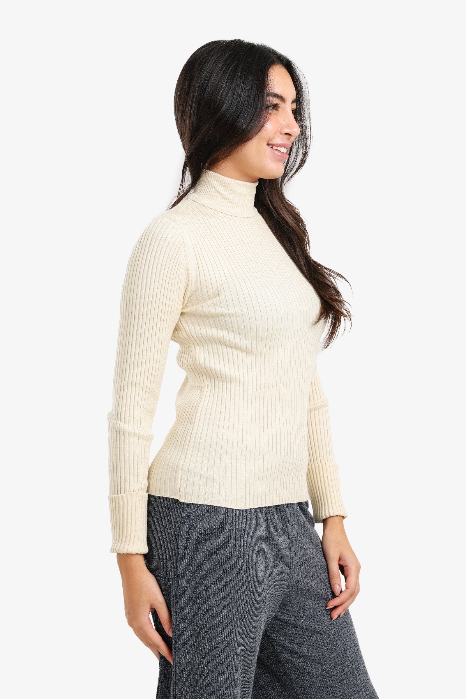 Ribbed Turtleneck Pullover