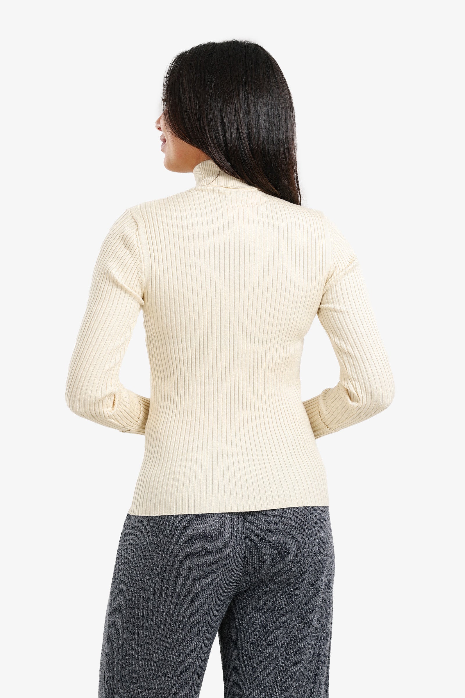 Ribbed Turtleneck Pullover
