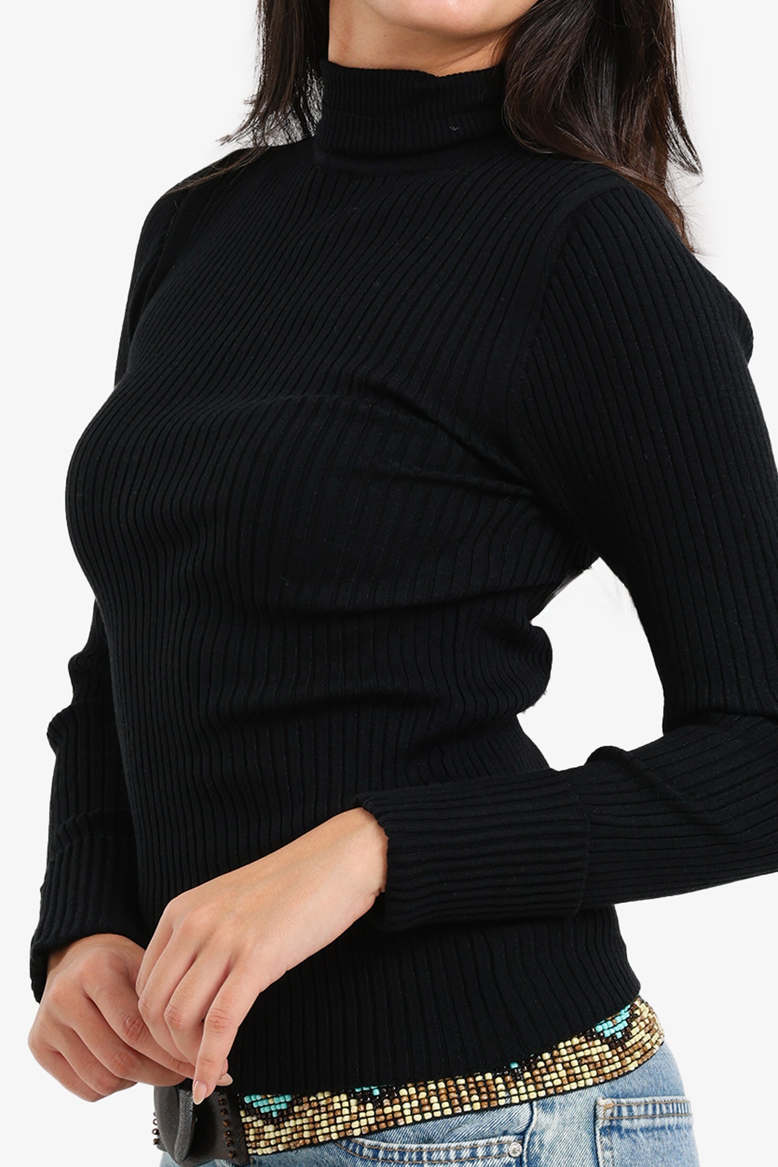 Ribbed Turtleneck Pullover