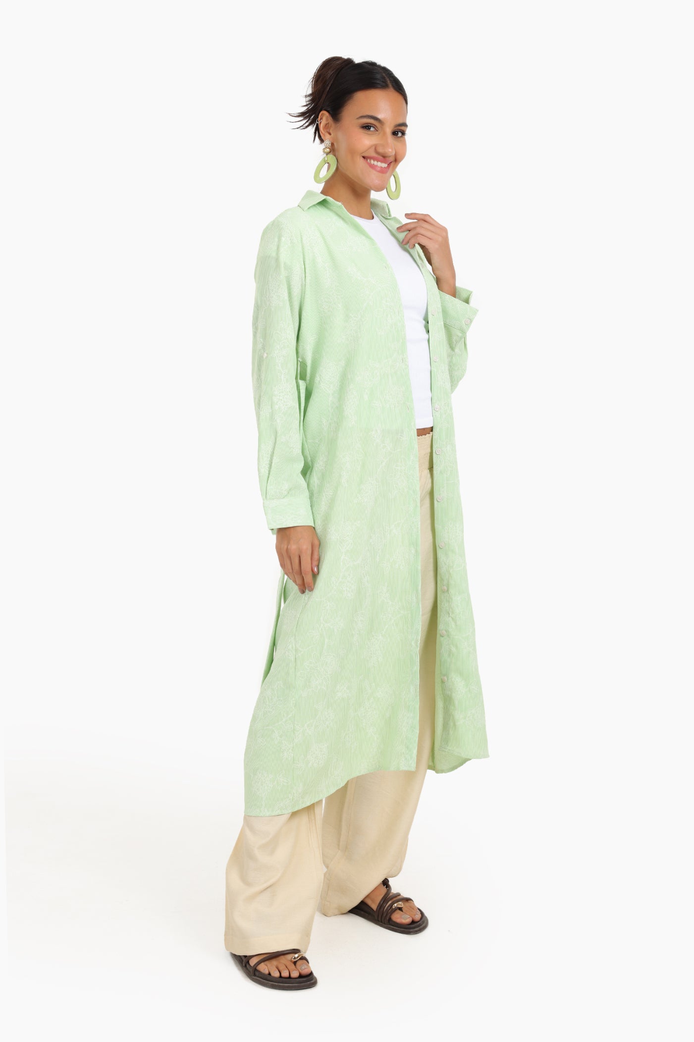 Printed Midi Shirt Dress