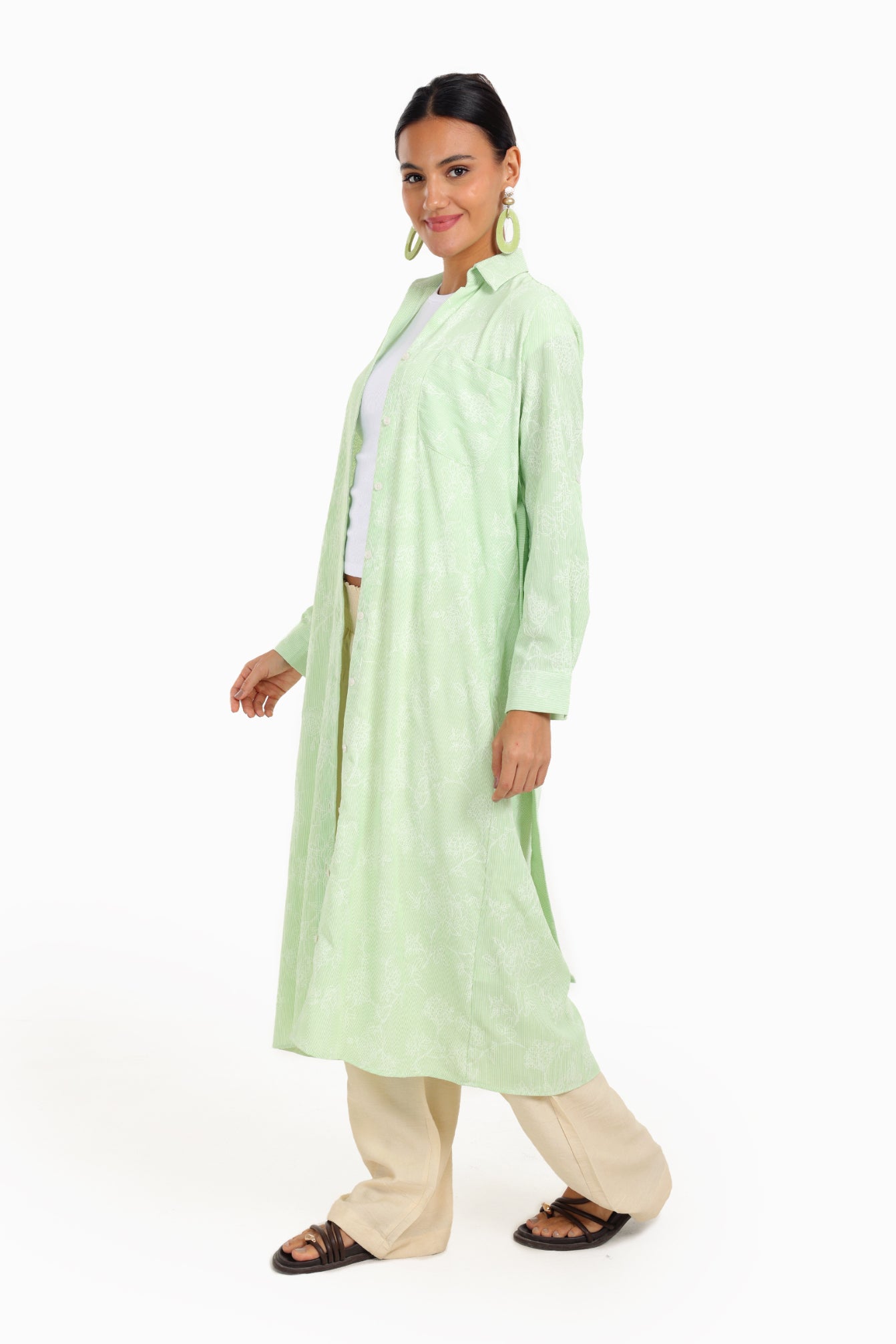 Printed Midi Shirt Dress