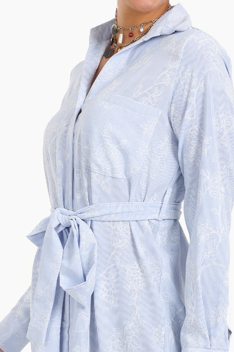Printed Midi Shirt Dress