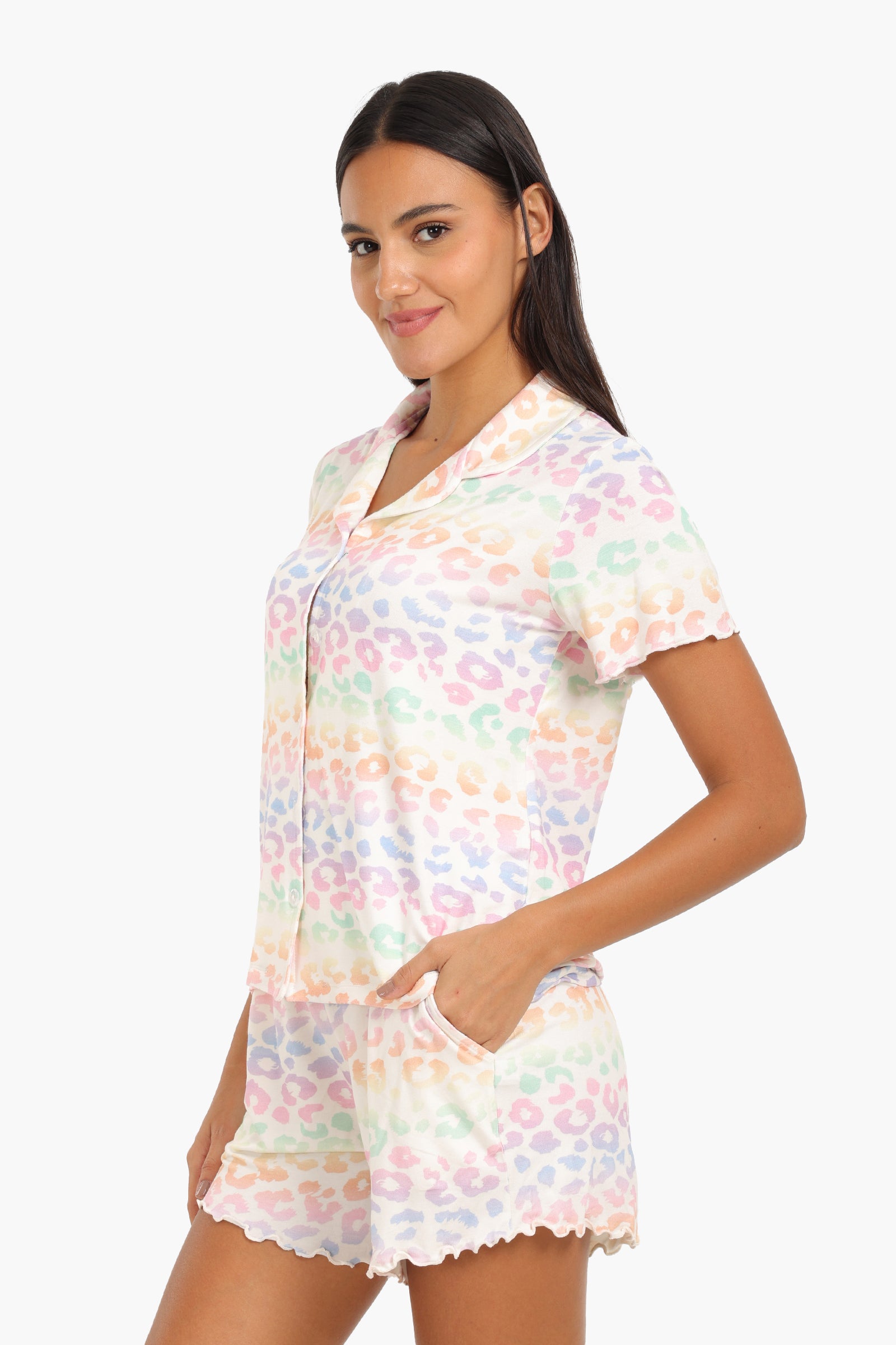 Colored Leopard Print Pyjama Set