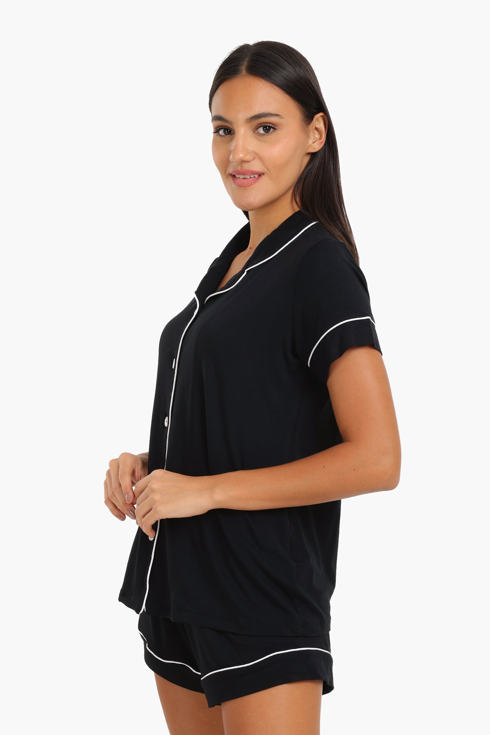 Color Piping Poplin Pyjama Set