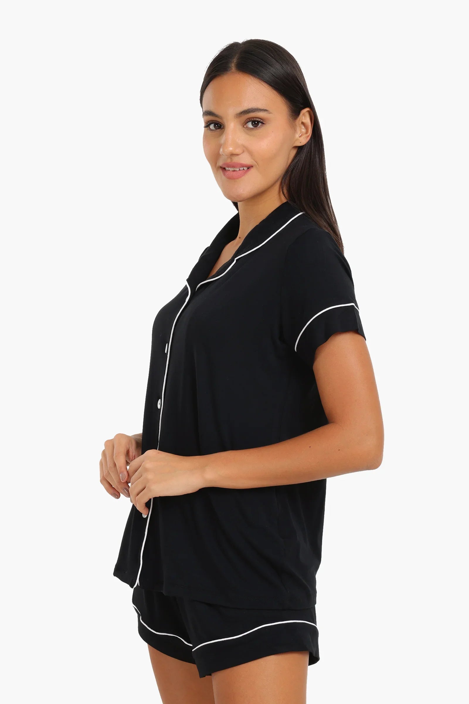 Color Piping Poplin Pyjama Set