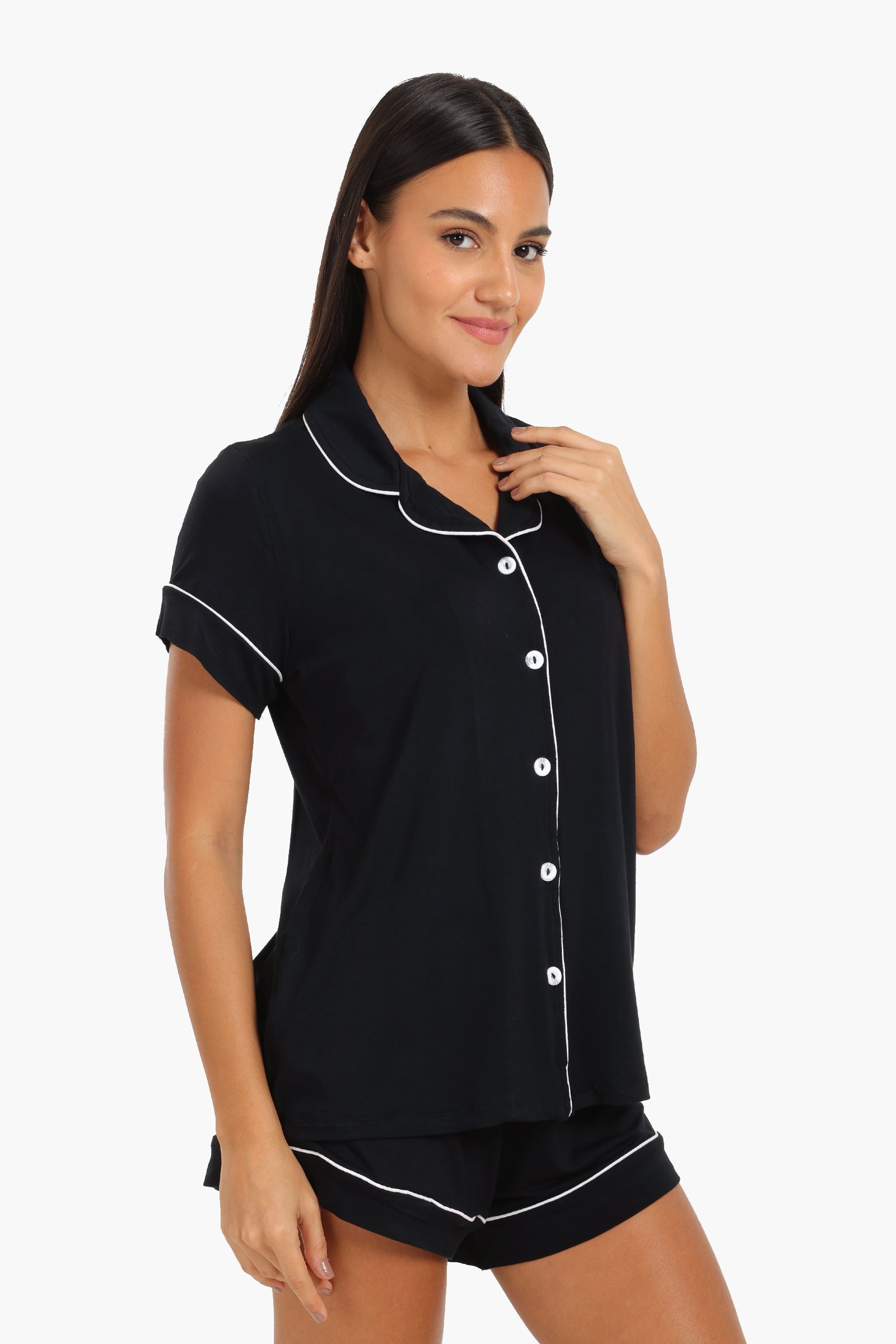 Color Piping Poplin Pyjama Set