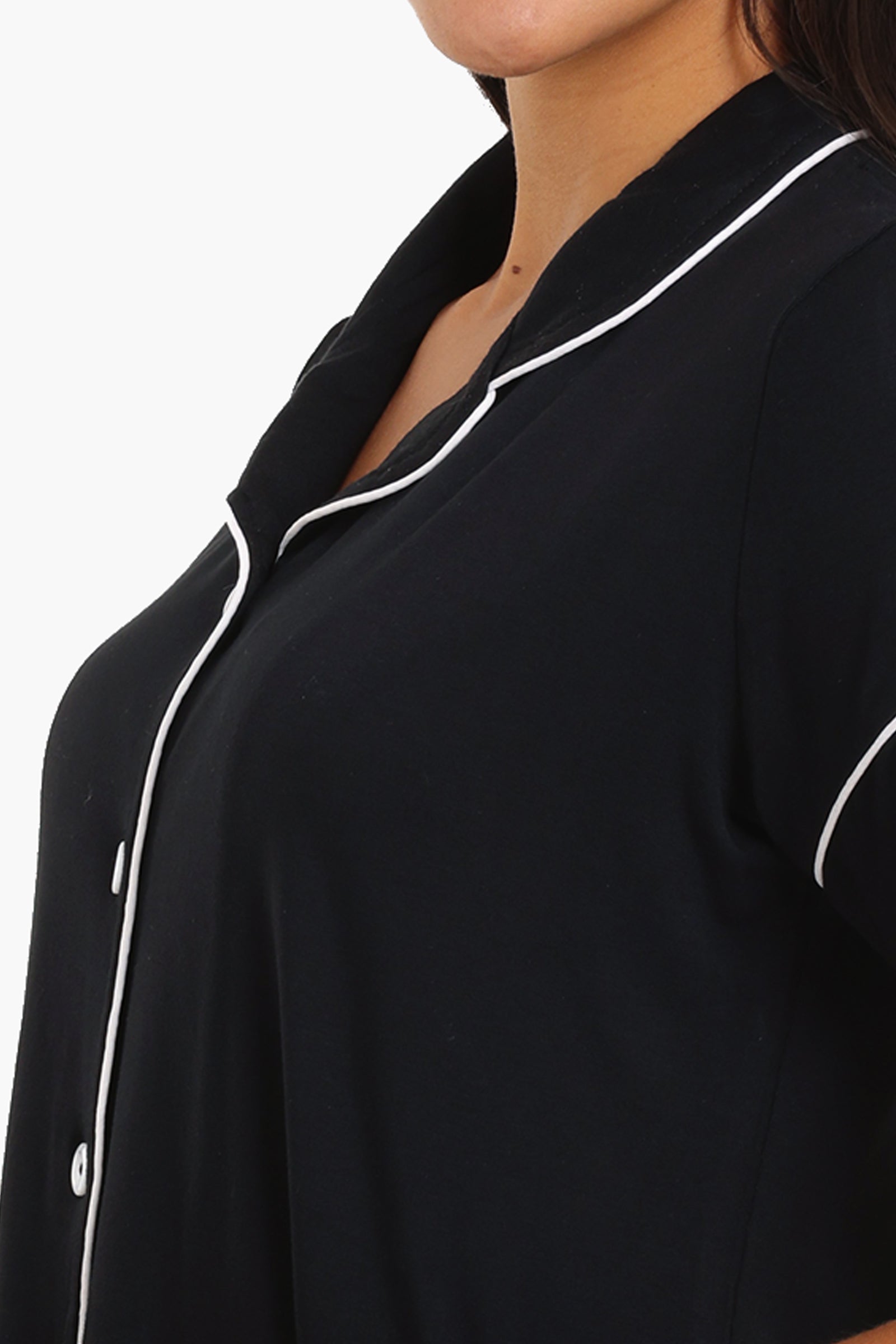 Color Piping Poplin Pyjama Set