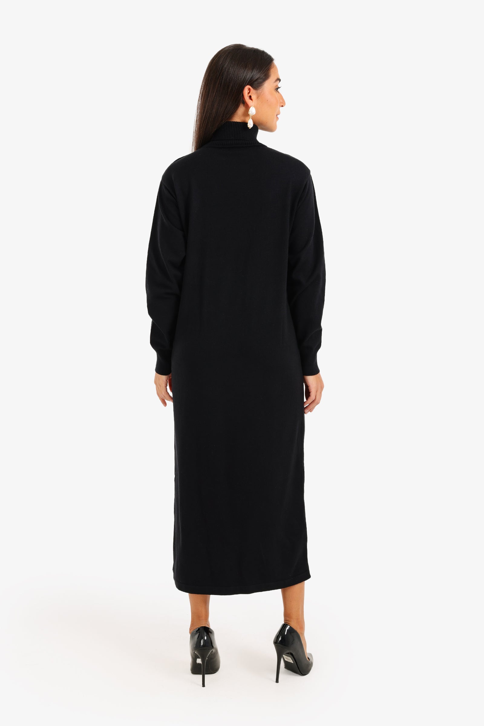 Knit Turtle Neck Midi Dress