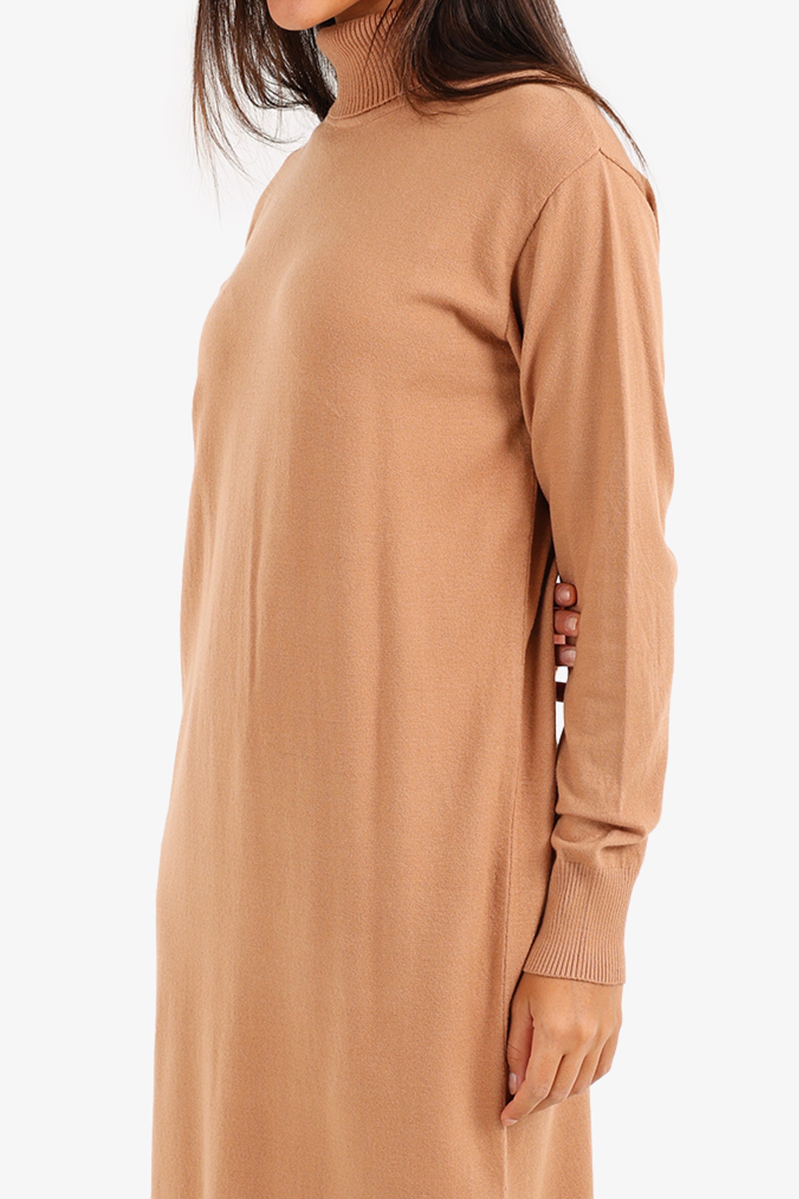 Knit Turtle Neck Midi Dress
