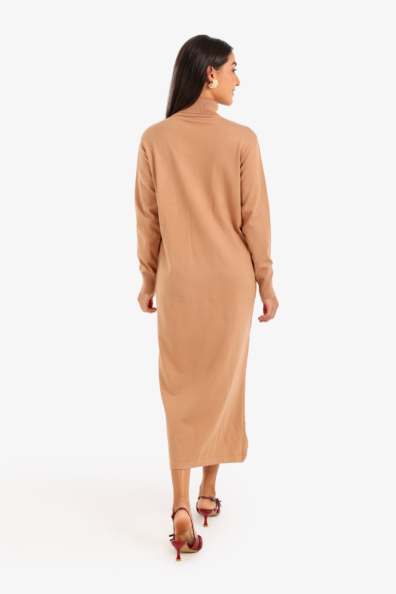 Knit Turtle Neck Midi Dress