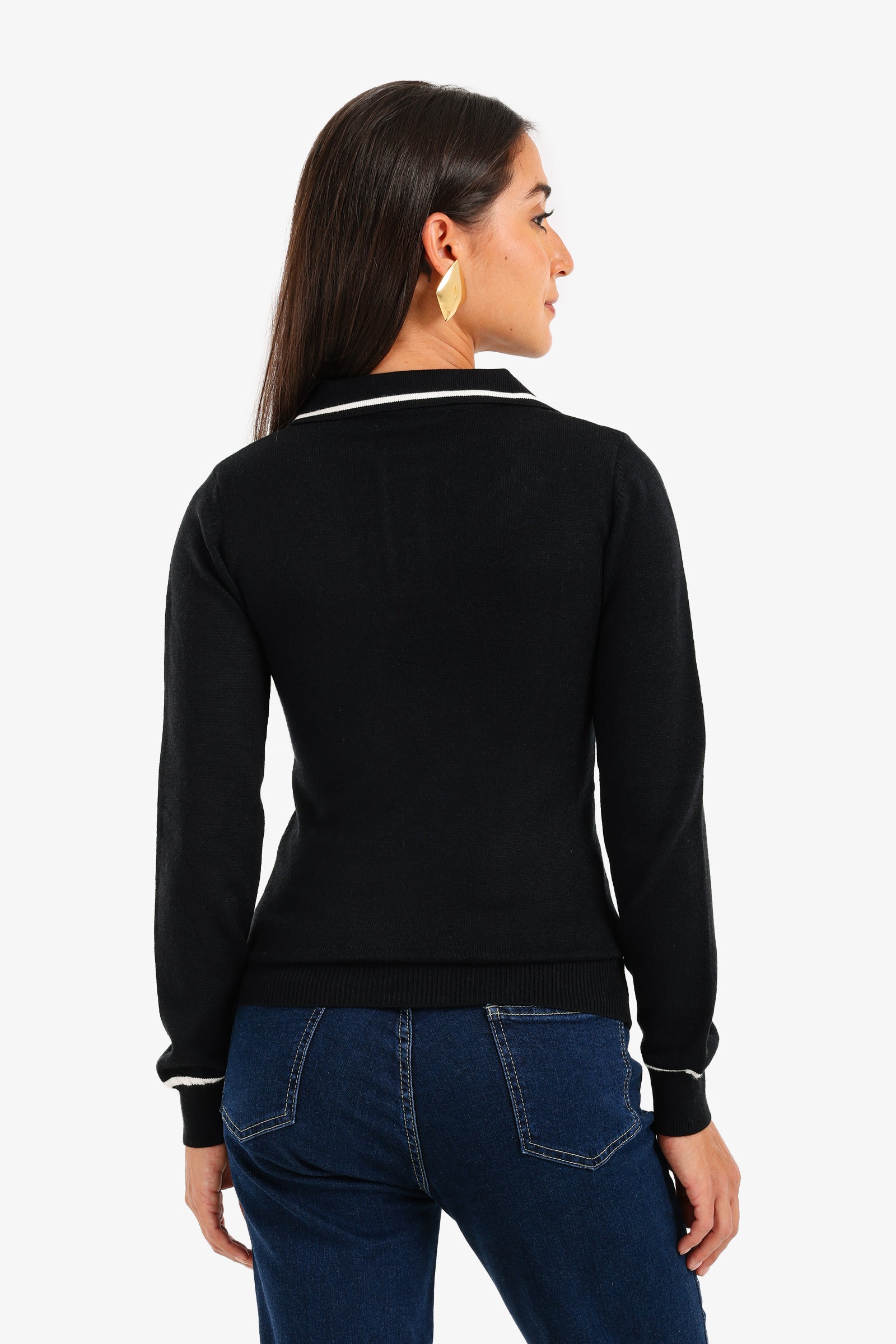 Contrast Panel Knit Pullover