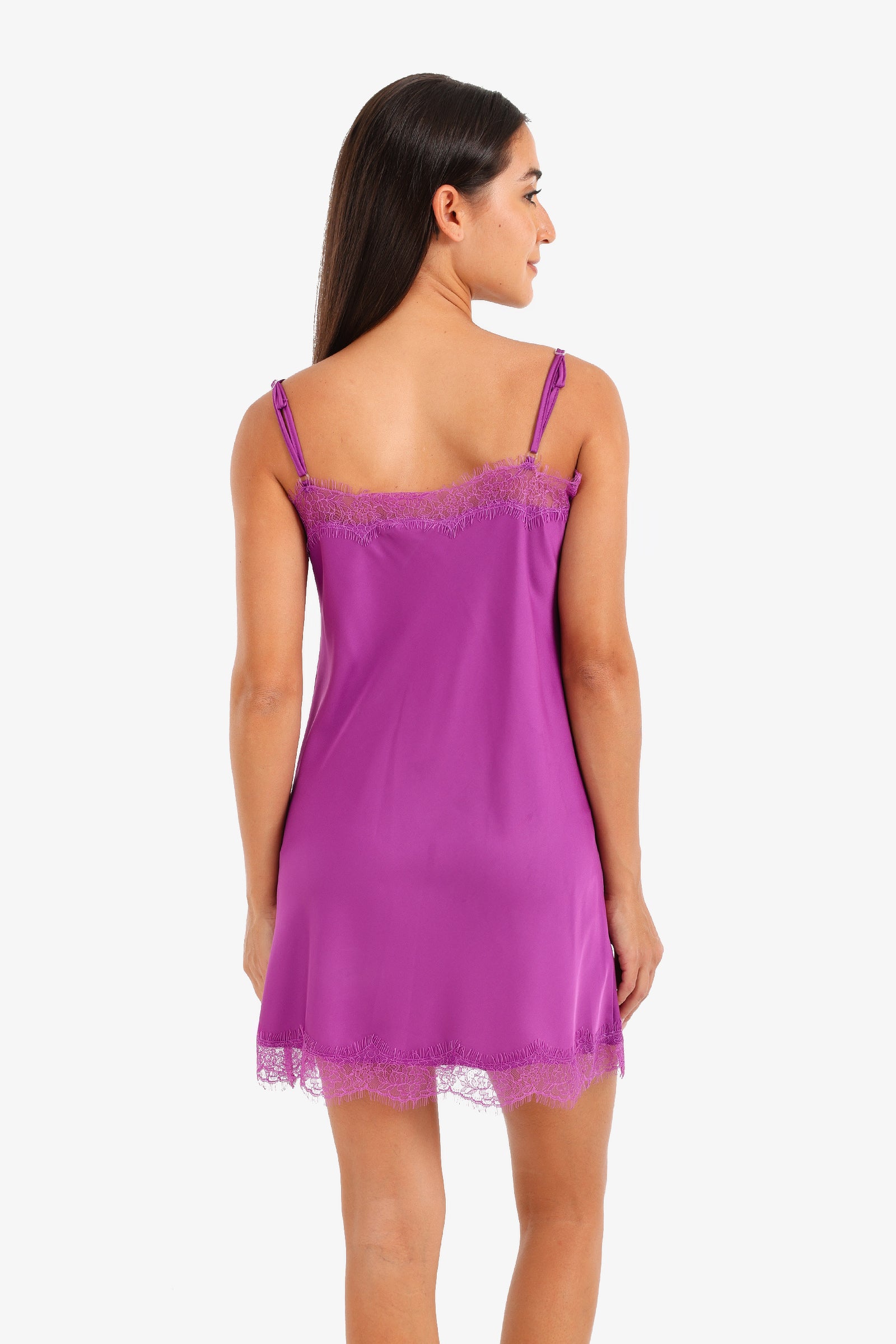 Lace Detailed Satin Nightgown