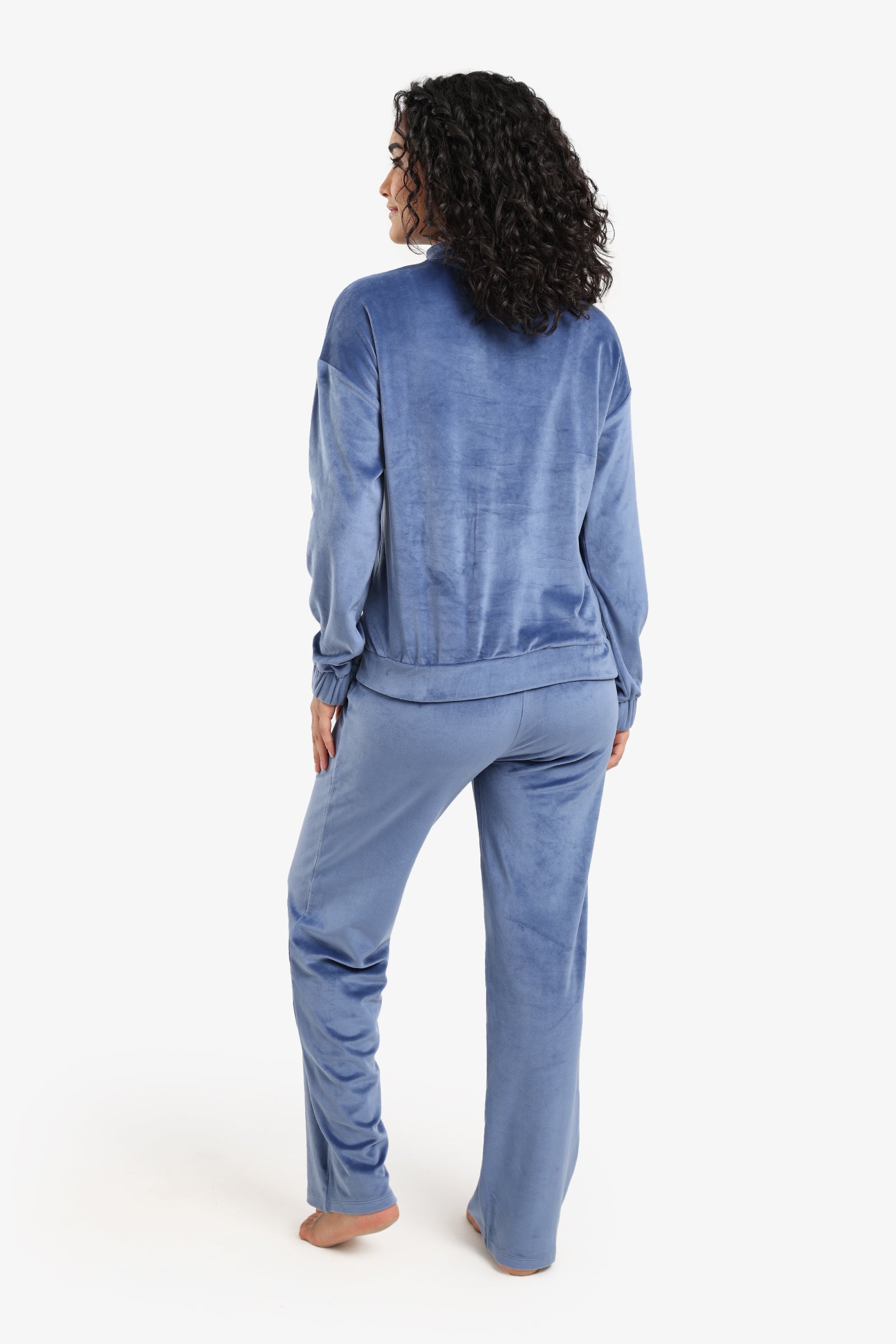 Velvet High Neck Pyjama Set