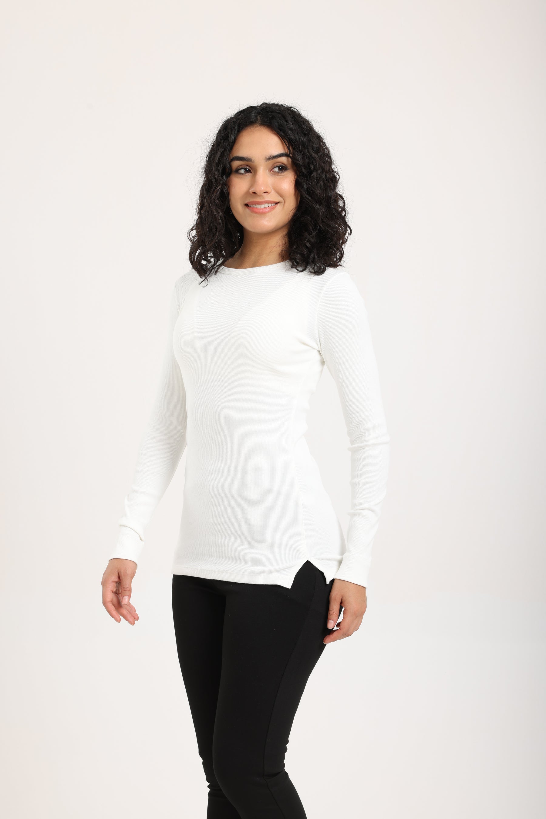 Ribbed Long Sleeves Top