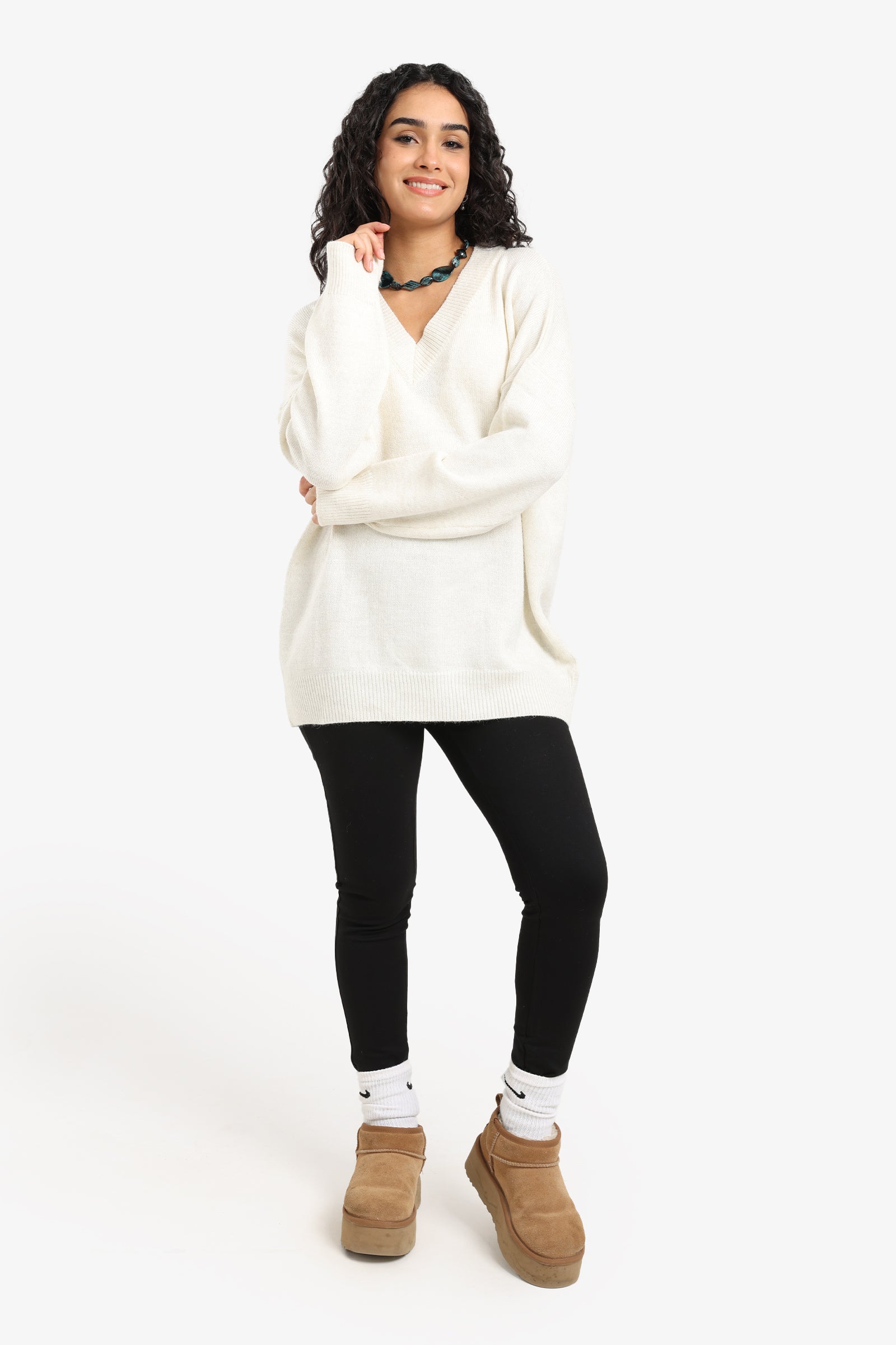 Knitted Ribbed Trim Pullover