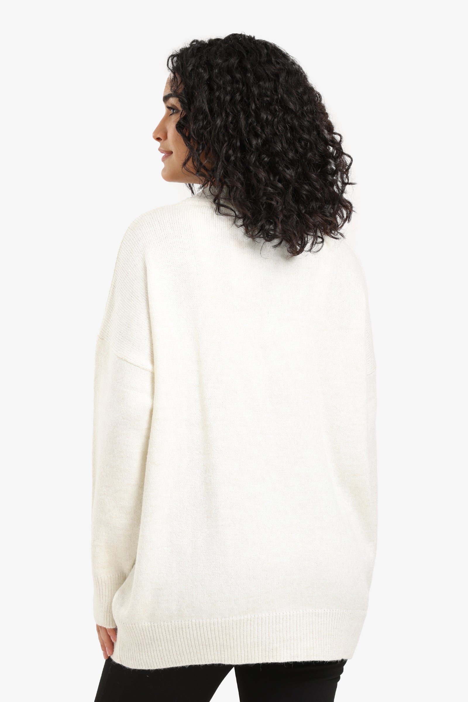 Knitted Ribbed Trim Pullover