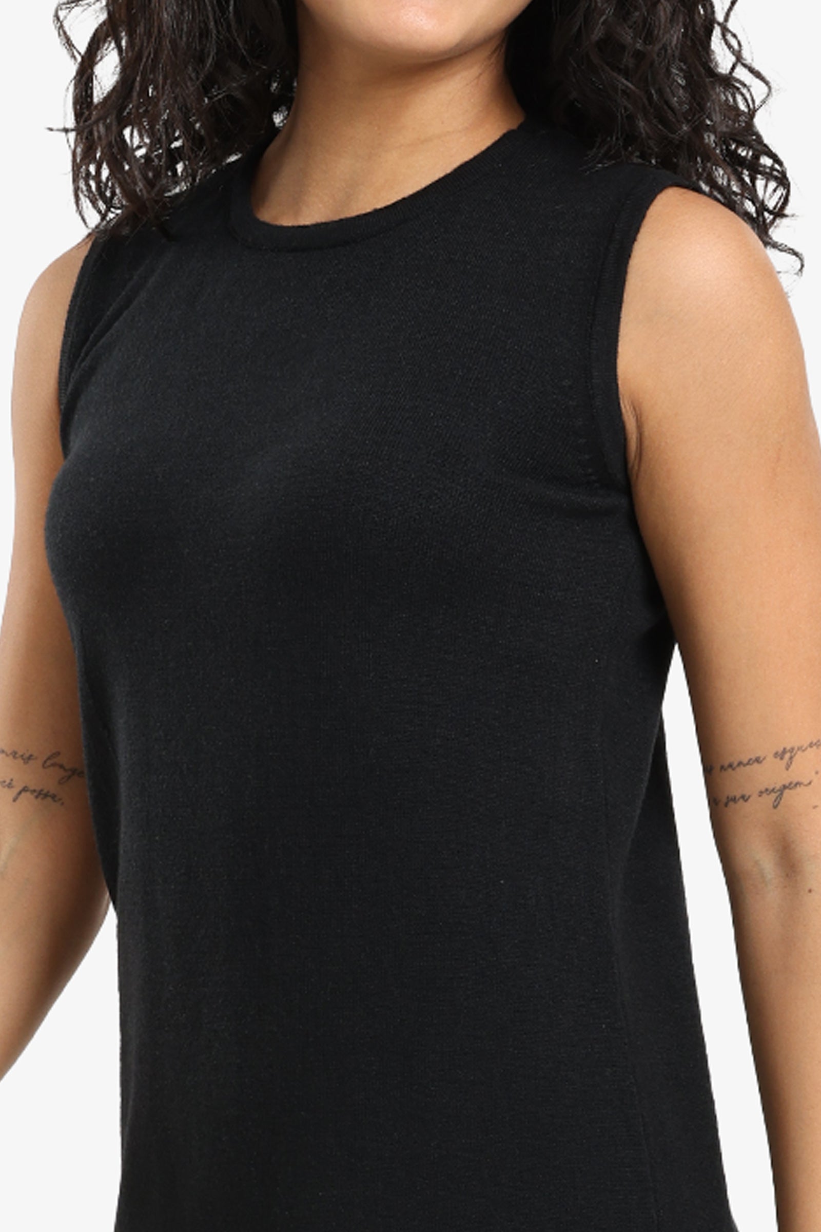 Dress with Ribbed Trim