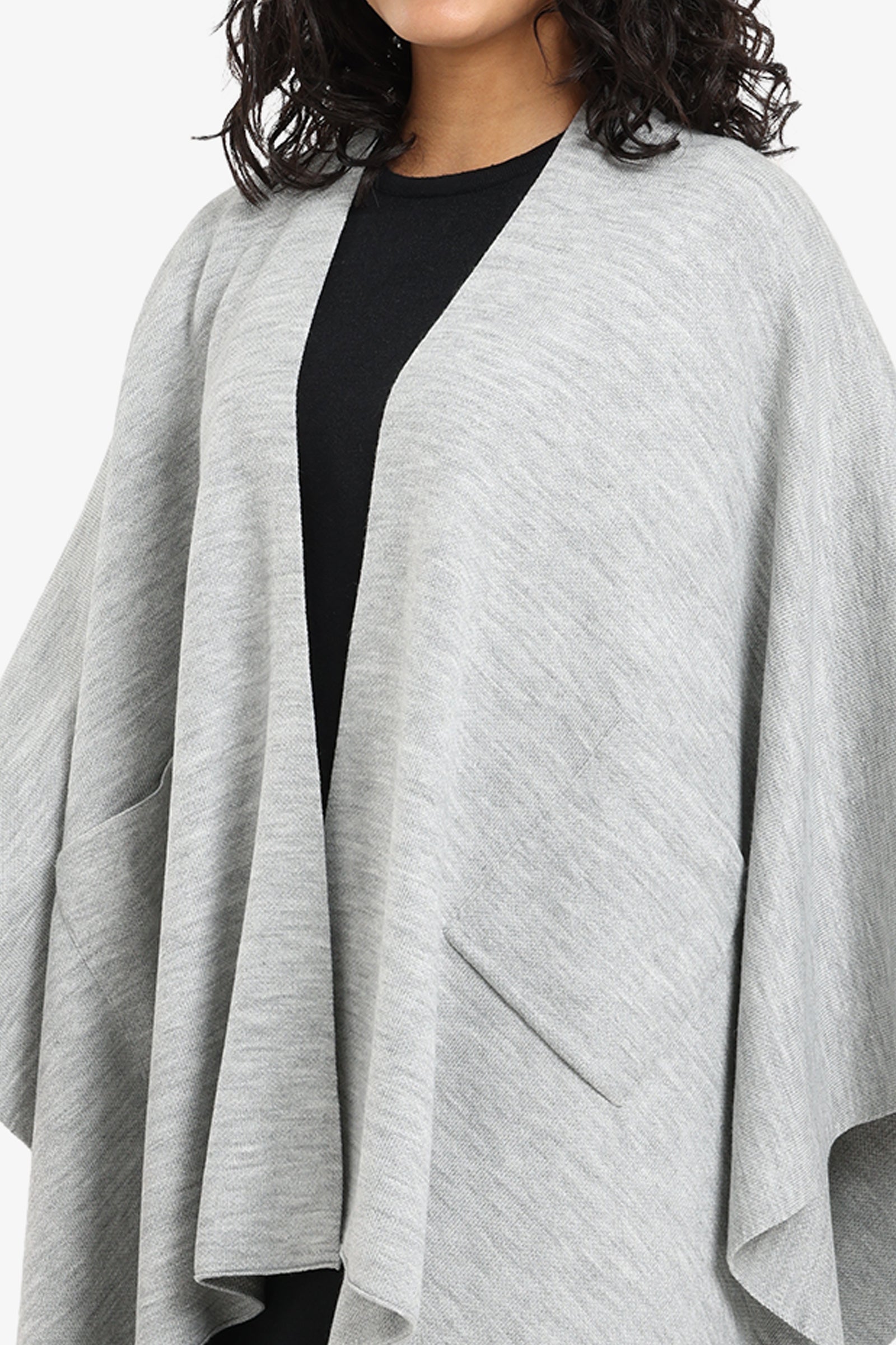 Knitted Poncho with Pockets