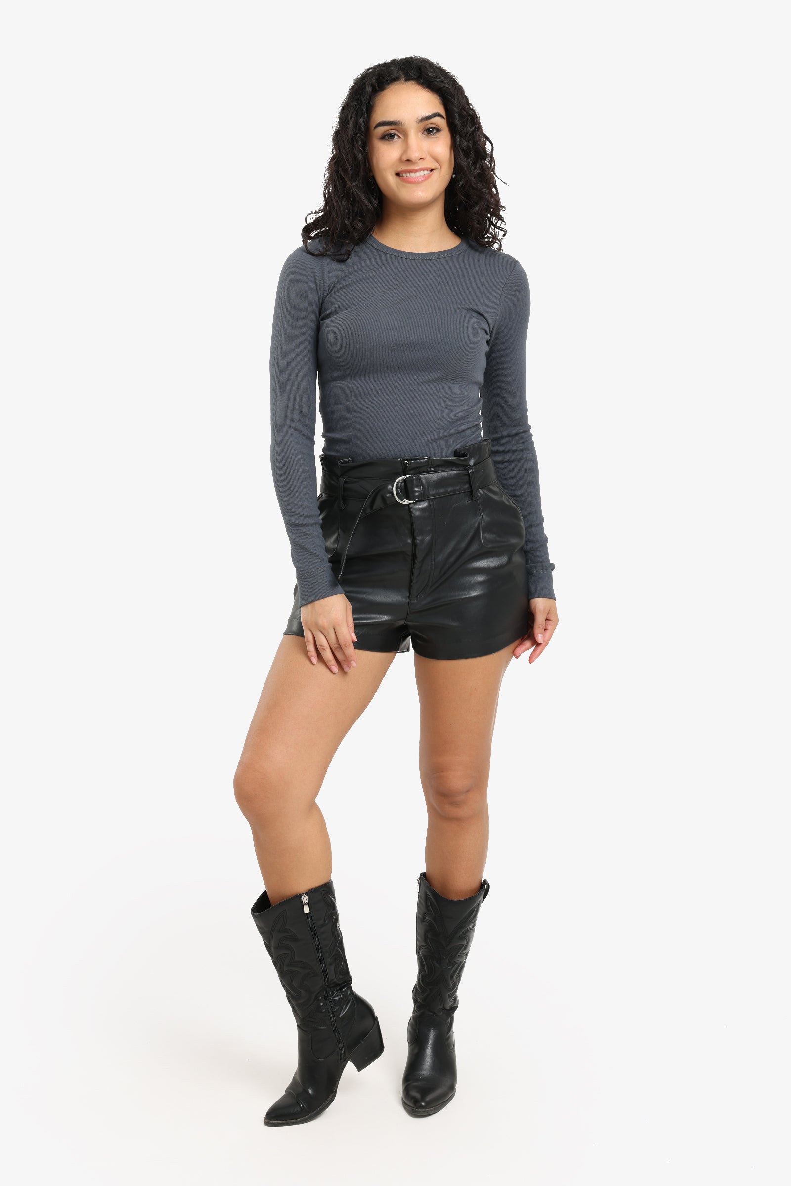 Ribbed Long Sleeves Top