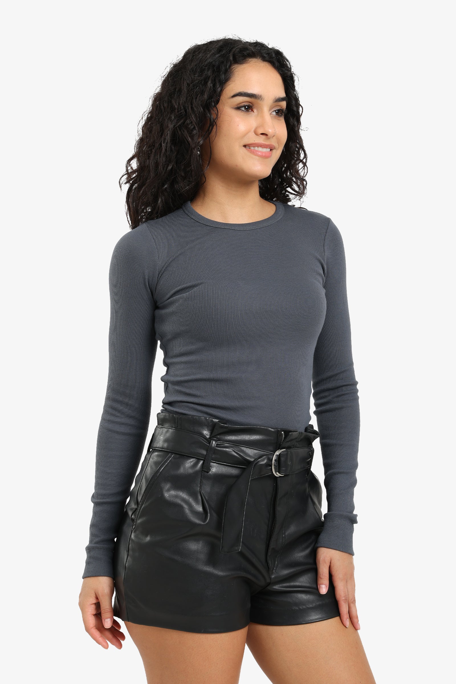 Ribbed Long Sleeves Top