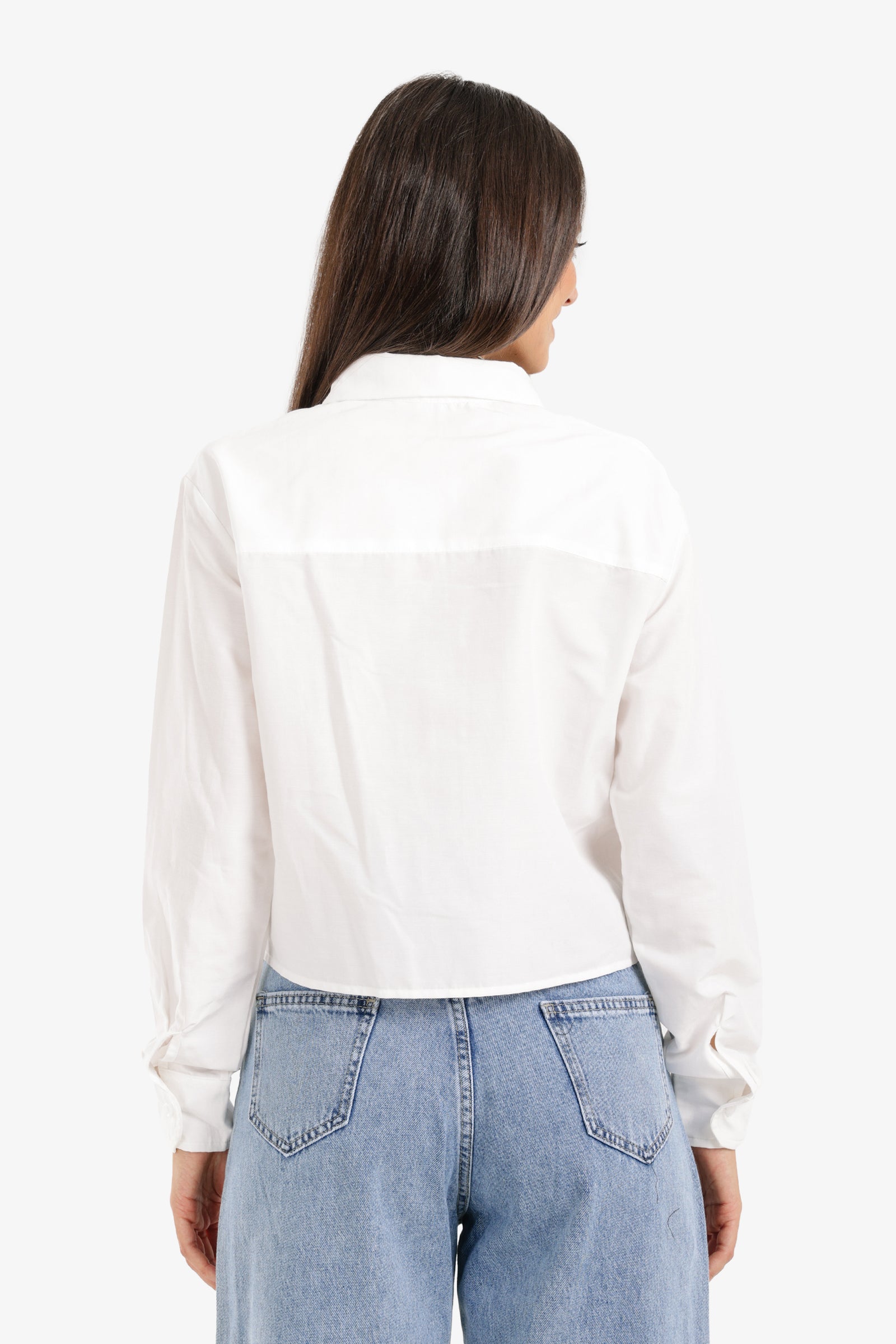 Cropped Button-Up Shirt