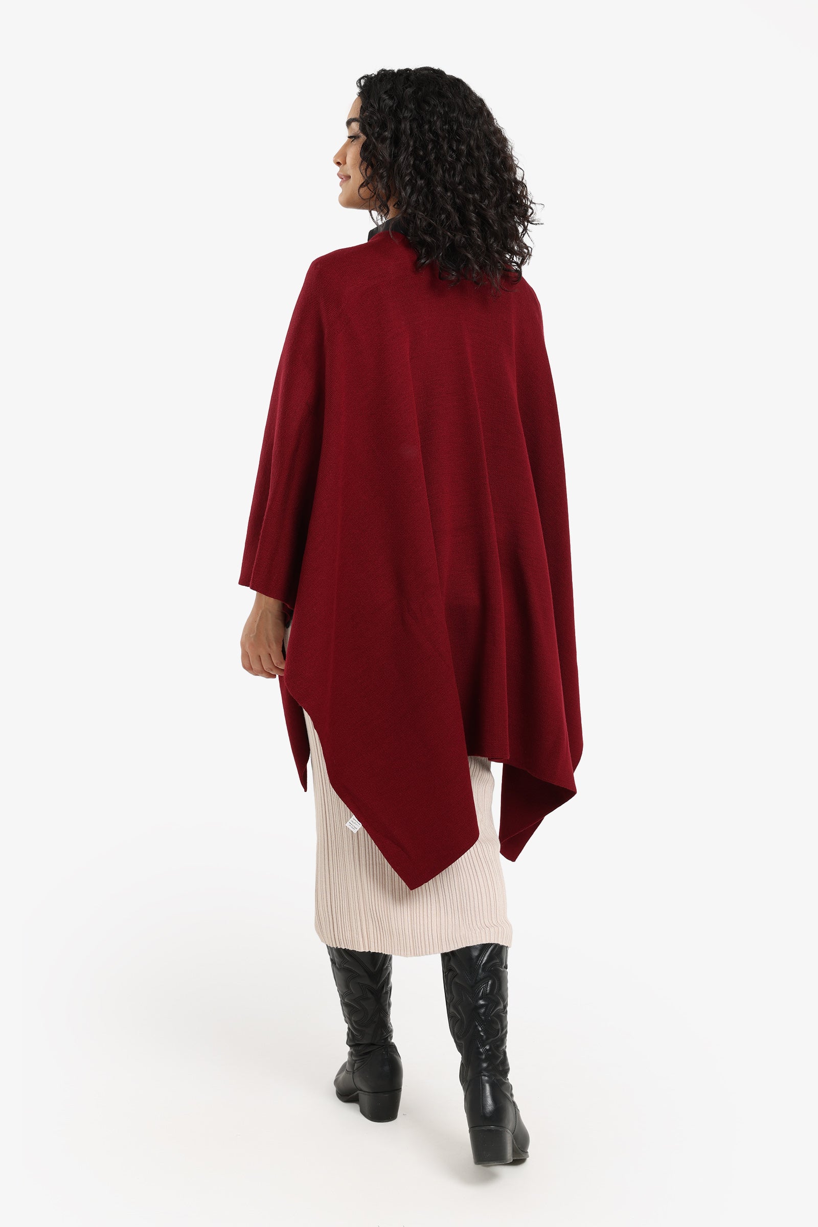 Knitted Poncho with Pockets