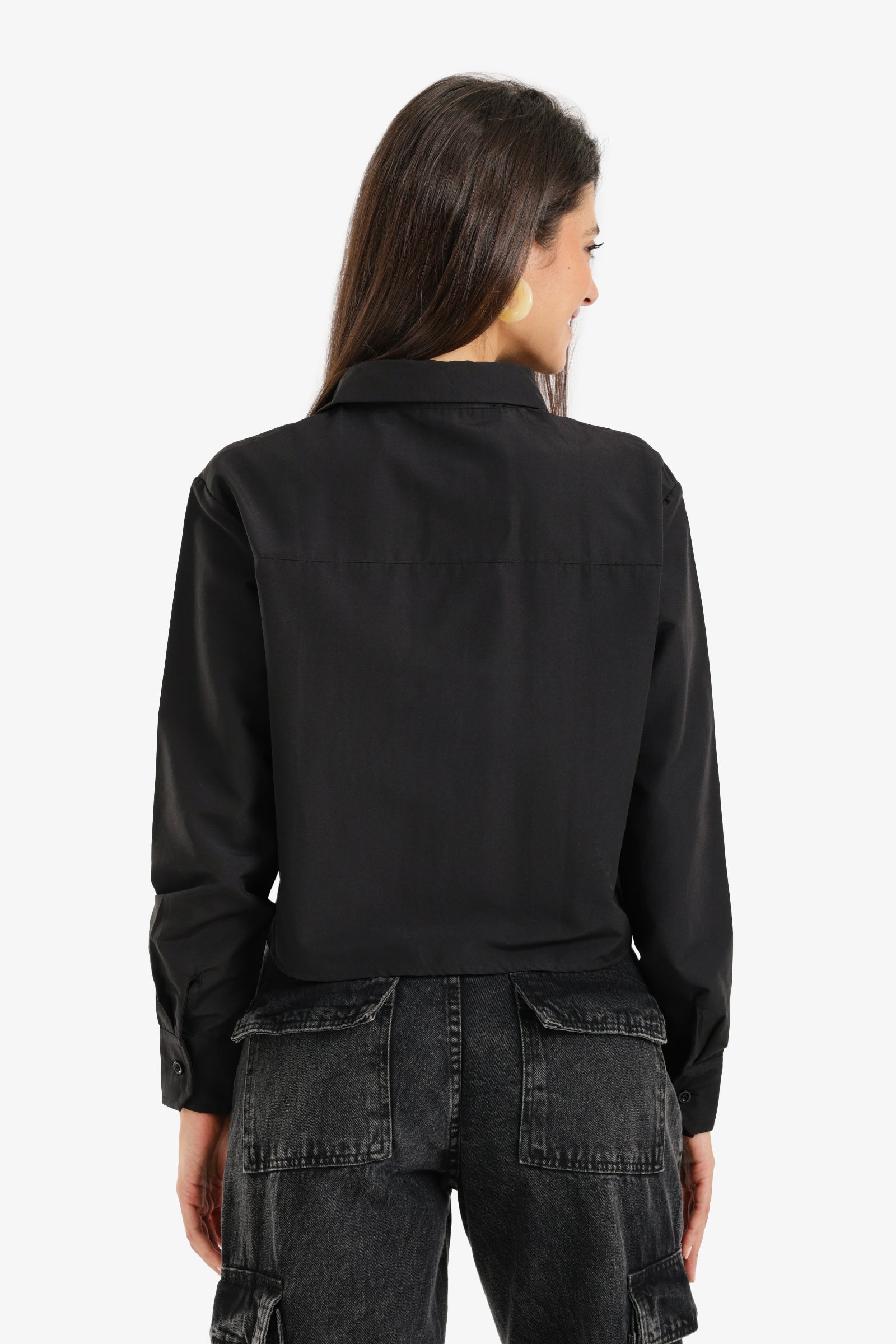 Cropped Button-Up Shirt
