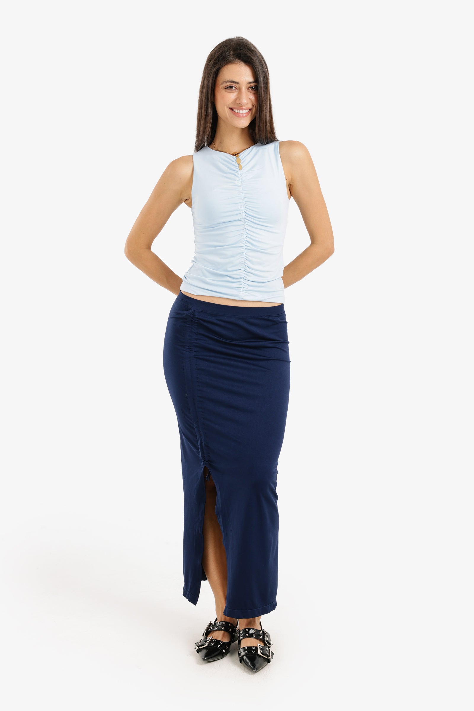Elegant Side Slit Long Skirt