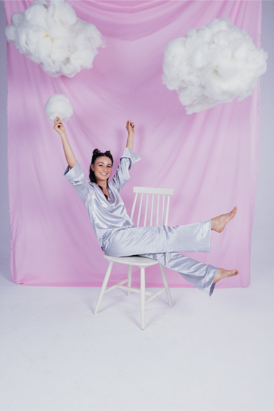 Silver Satin Pyjama Set