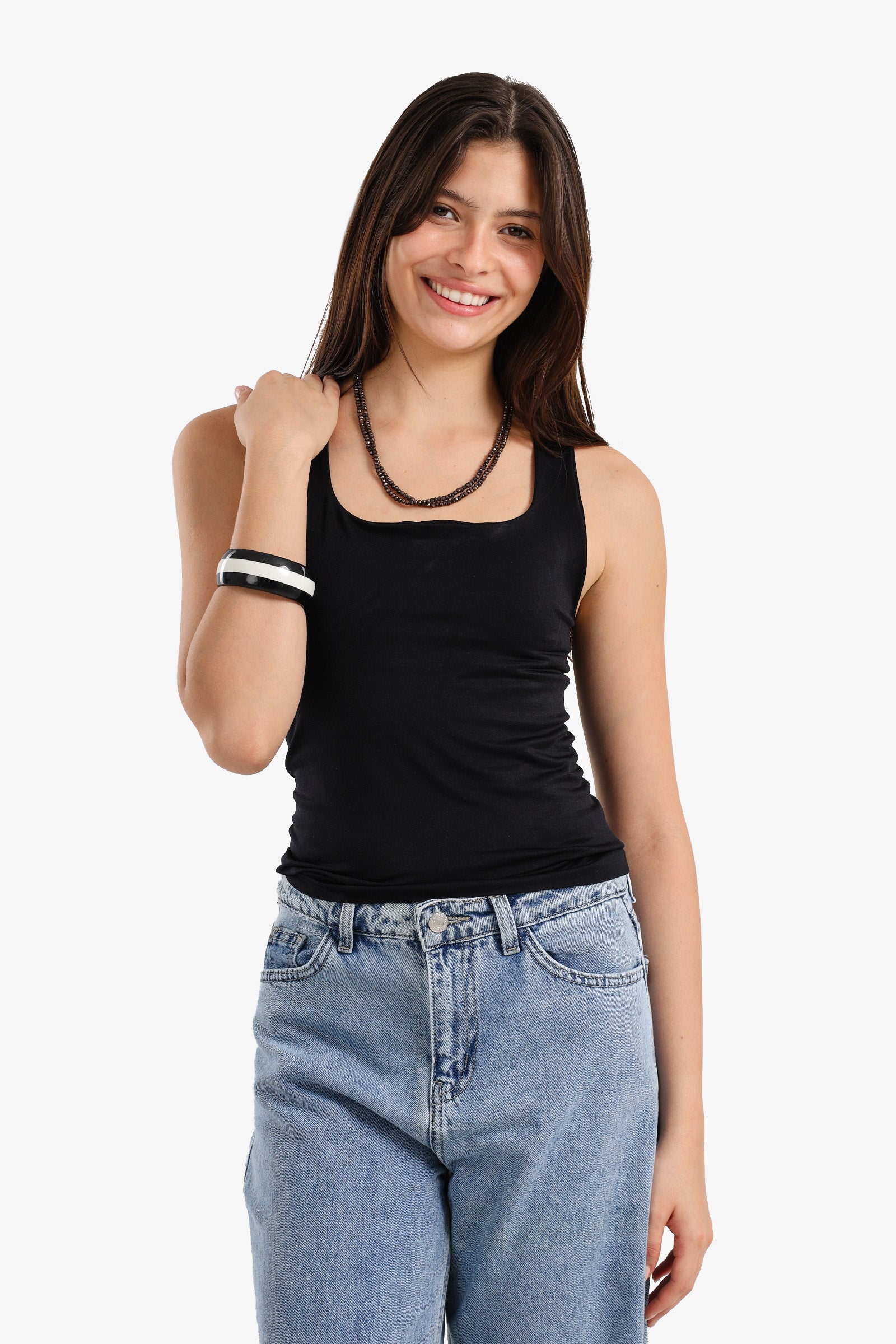 Sleek Solid Patterned Top