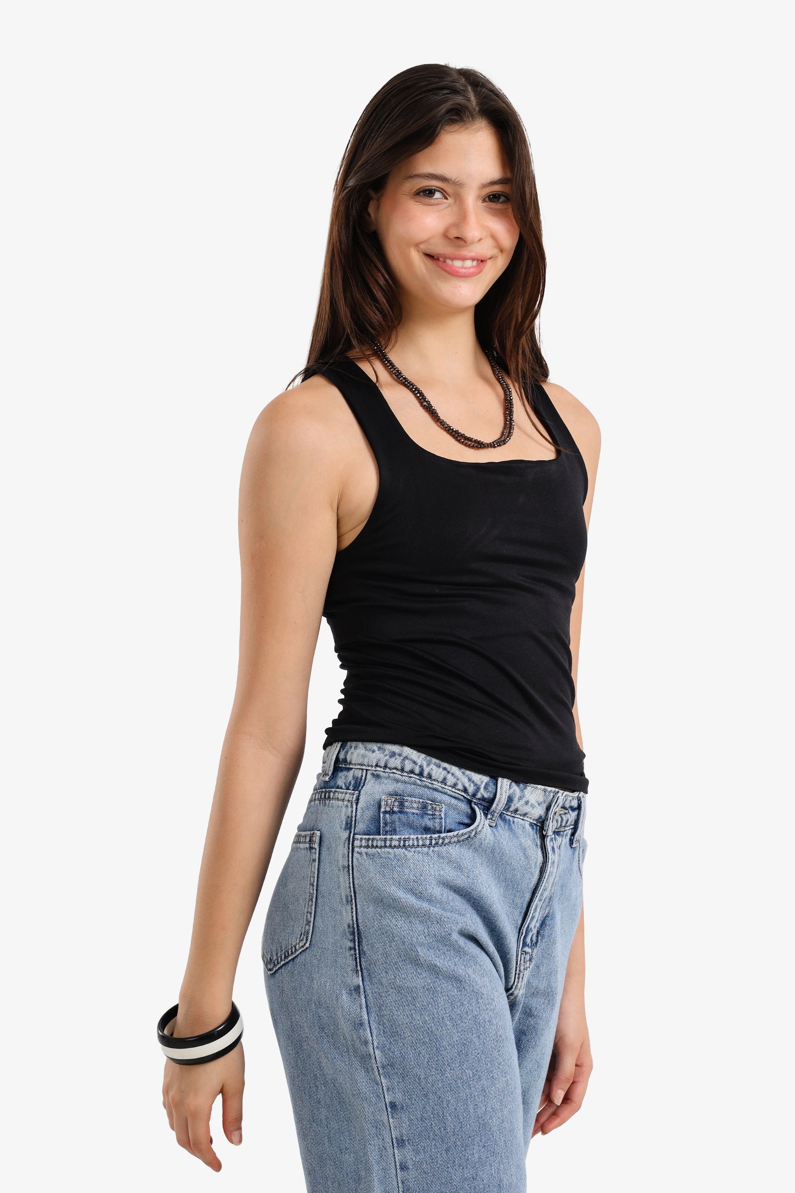 Sleek Solid Patterned Top