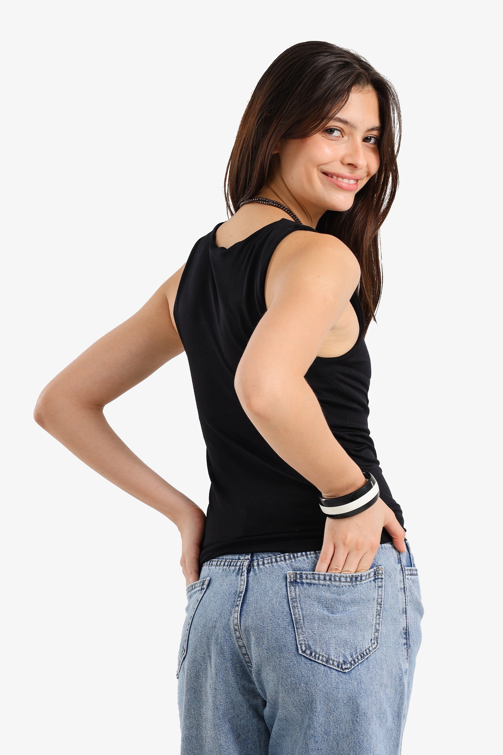 Sleek Solid Patterned Top