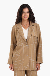 Linear Print Lounge Jacket