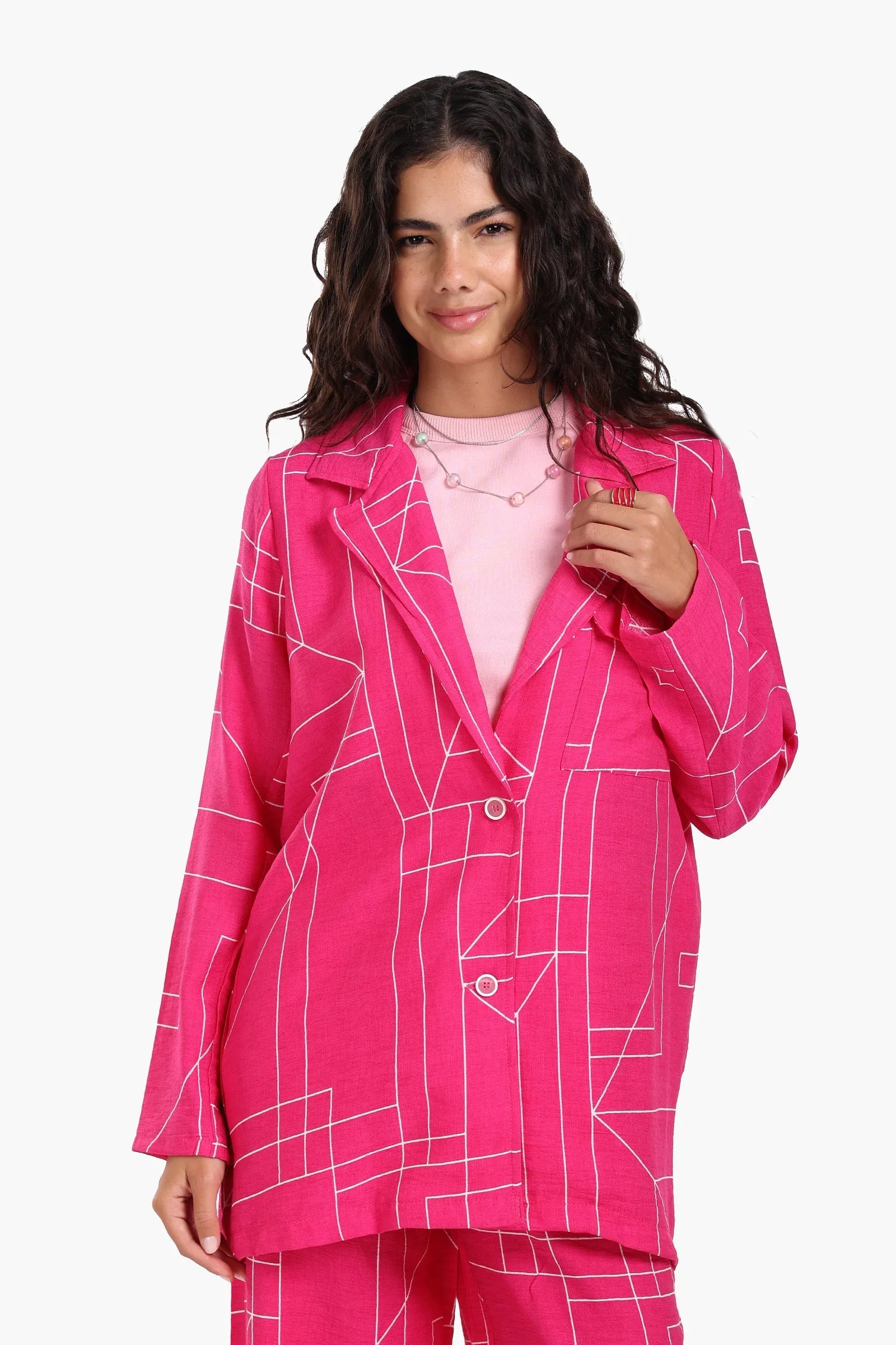 Linear Print Lounge Jacket