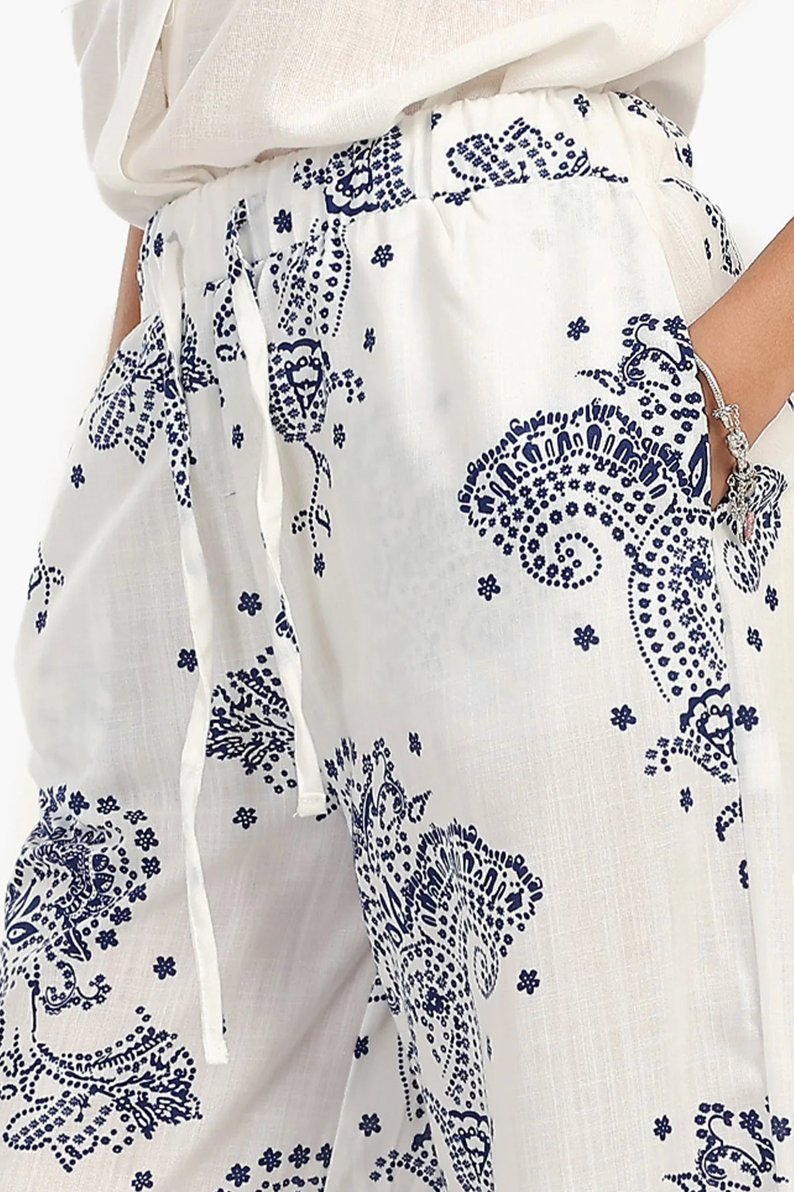 Pants with Blue Print