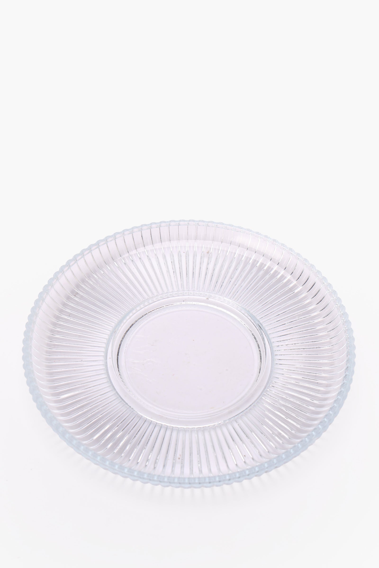 Ribbed Glass Cup & Saucer Set