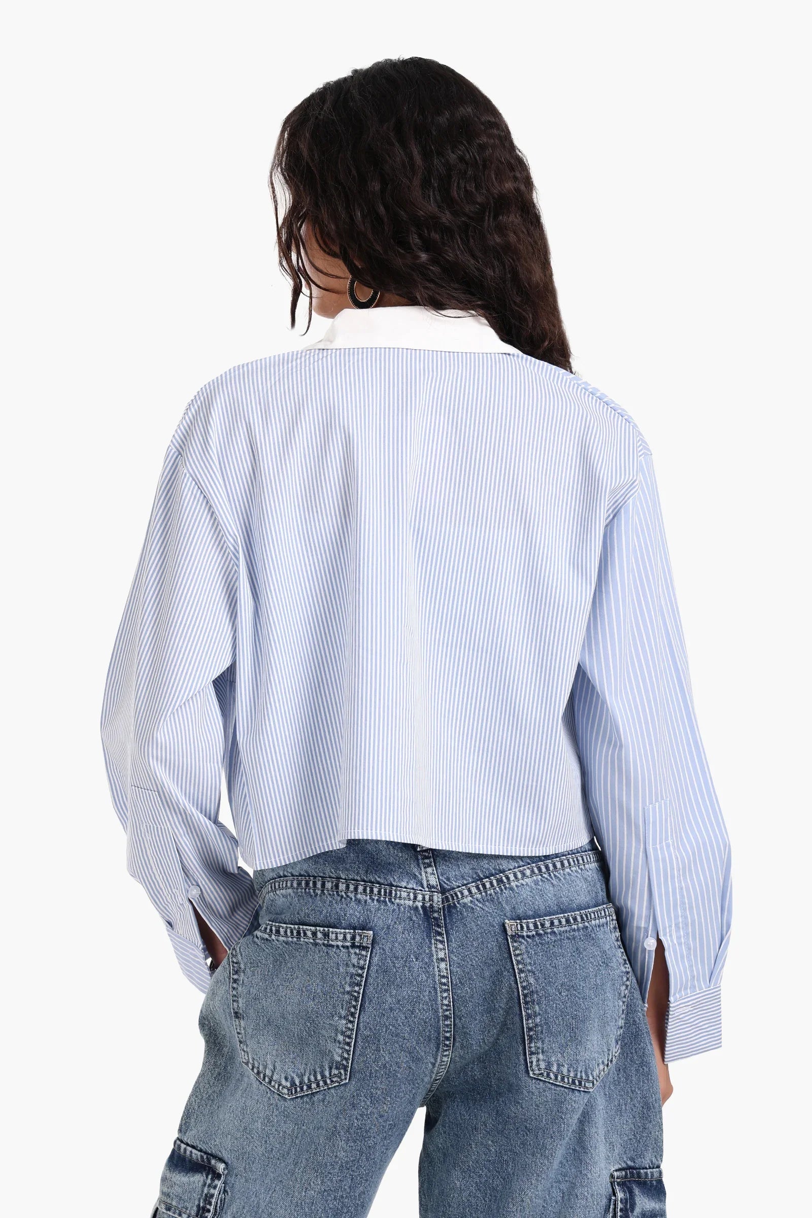 Blue and White Striped Shirt