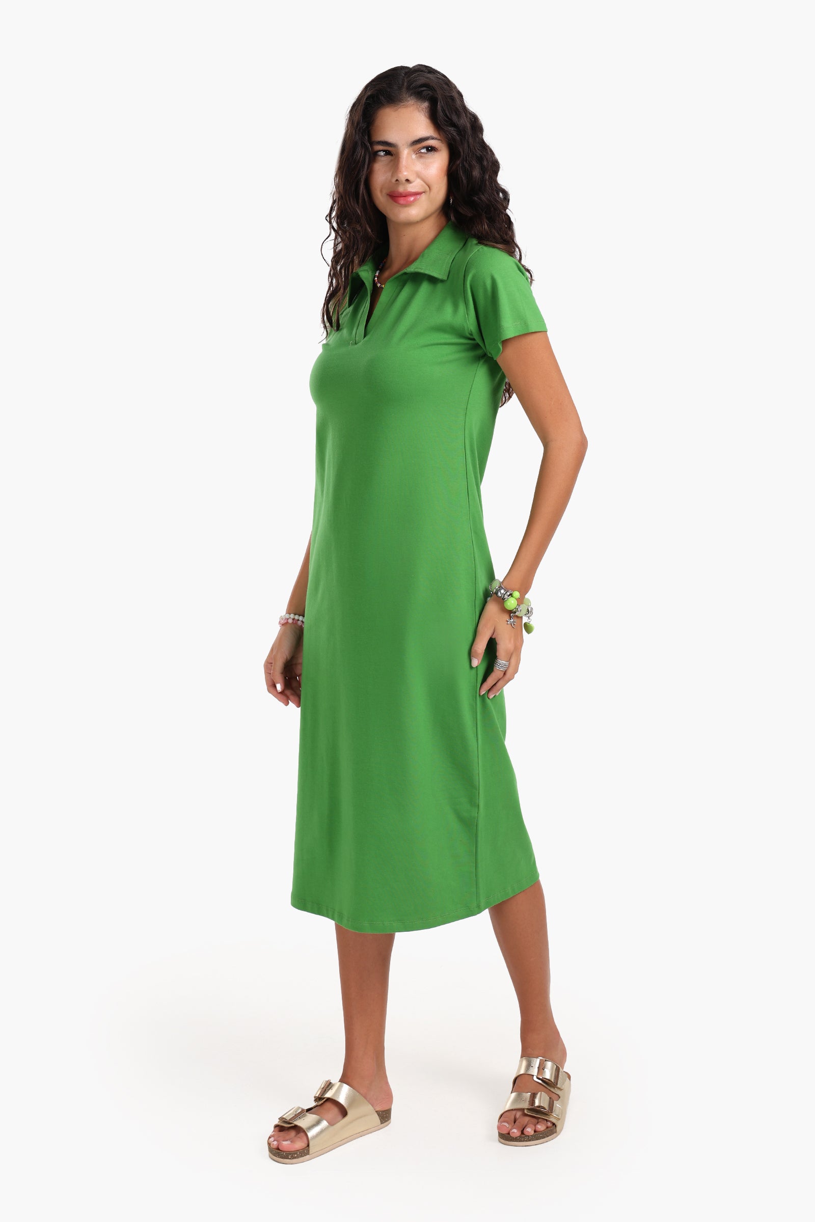 Polo Neck Midi Dress