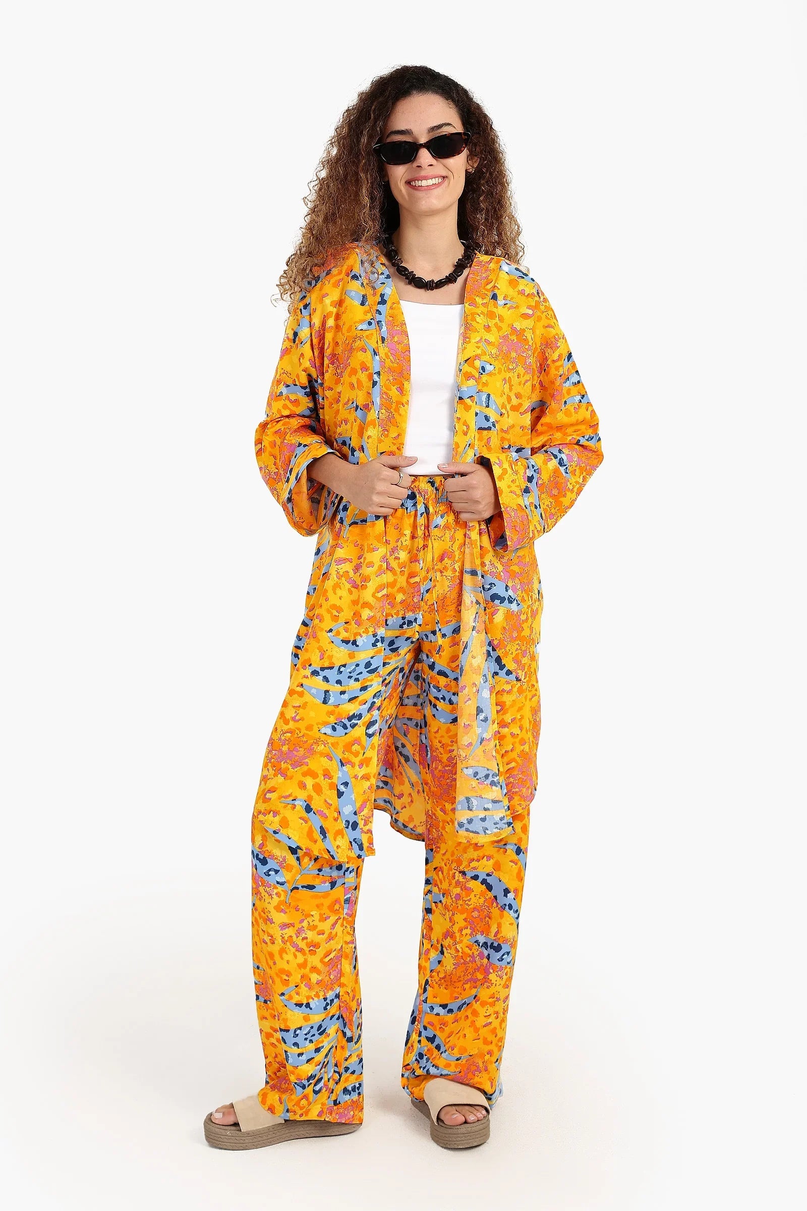 كارديجان مطبوع بفتحتين بجانبيتين