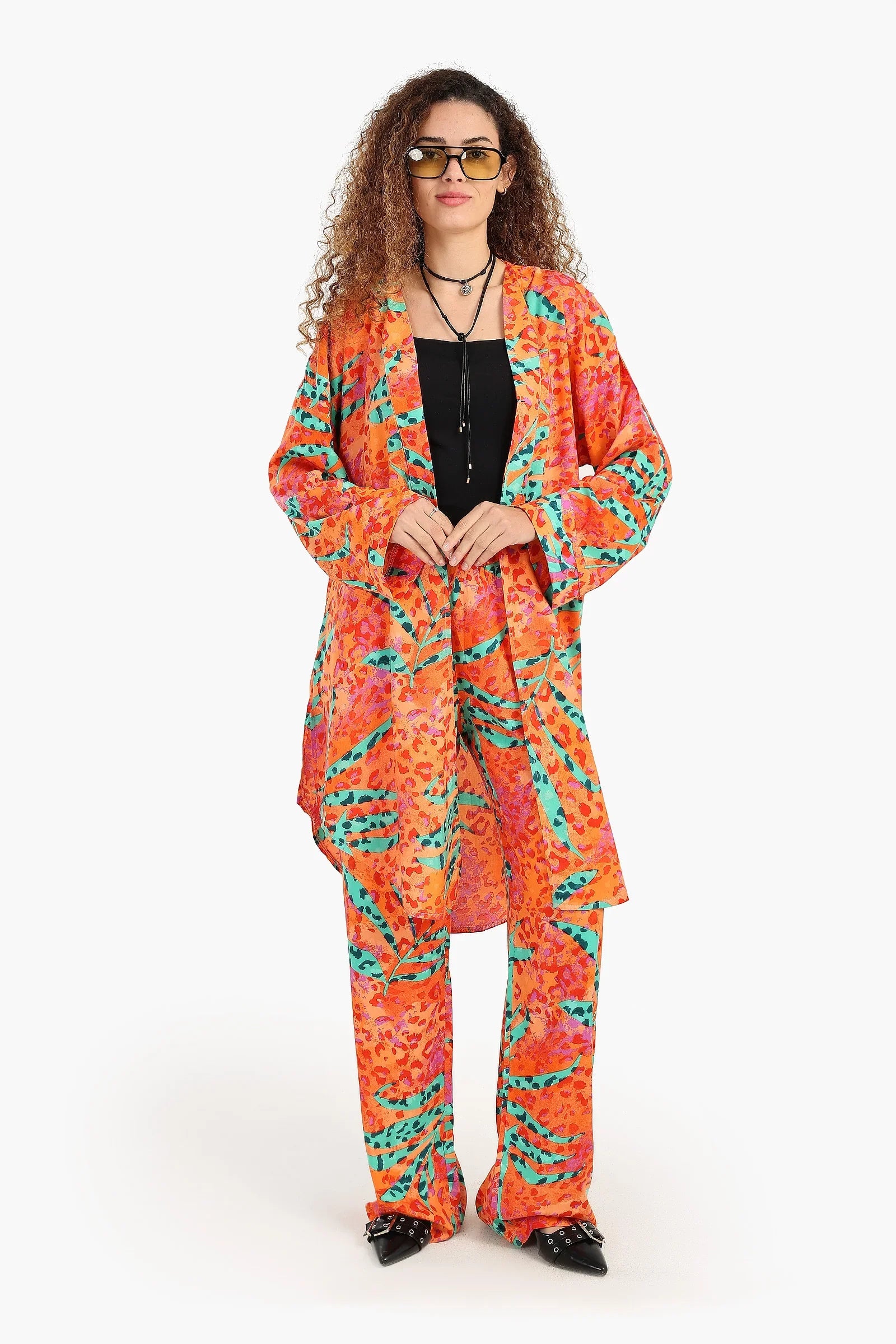 كارديجان مطبوع بفتحتين بجانبيتين