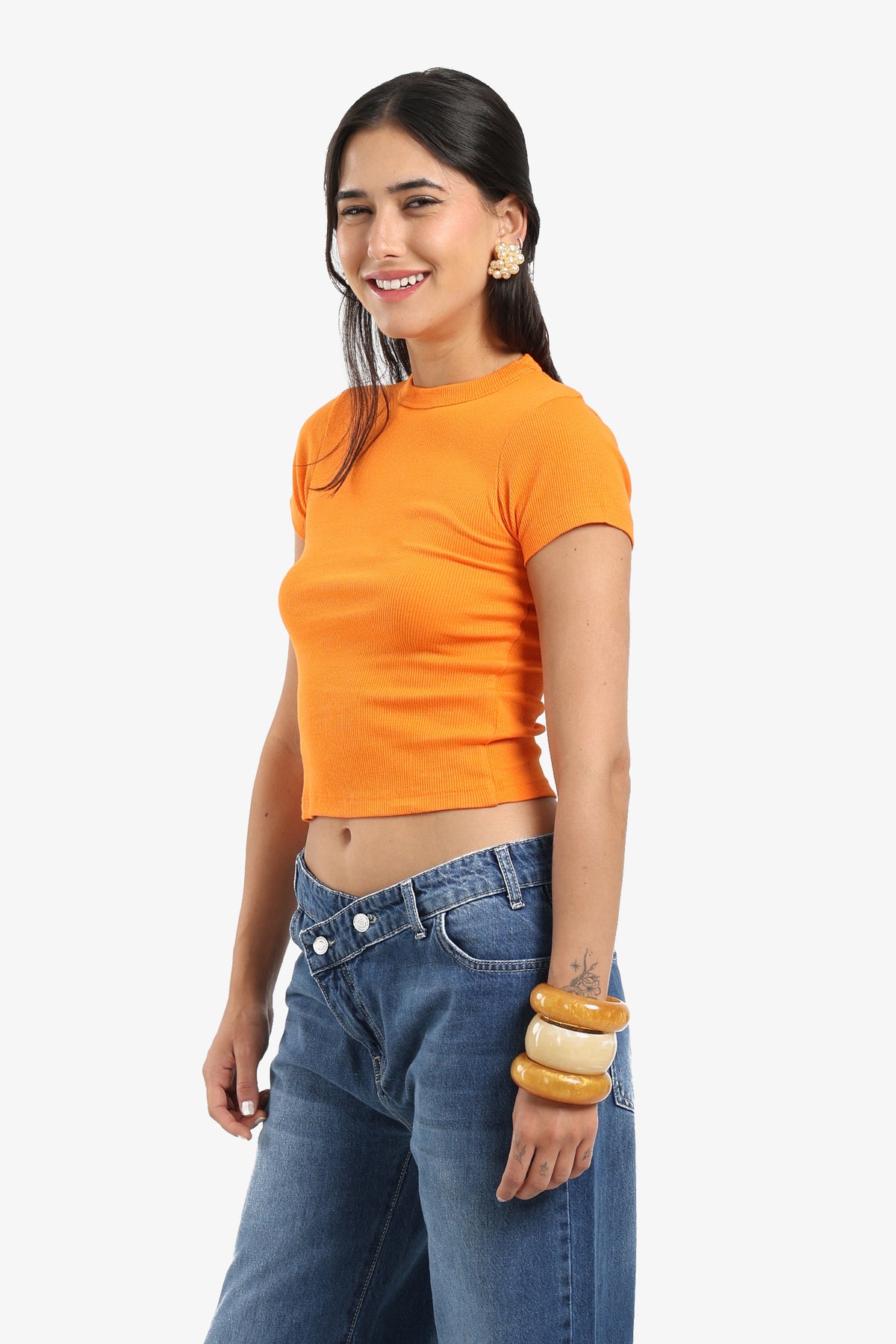 Ribbed Round Neck Top