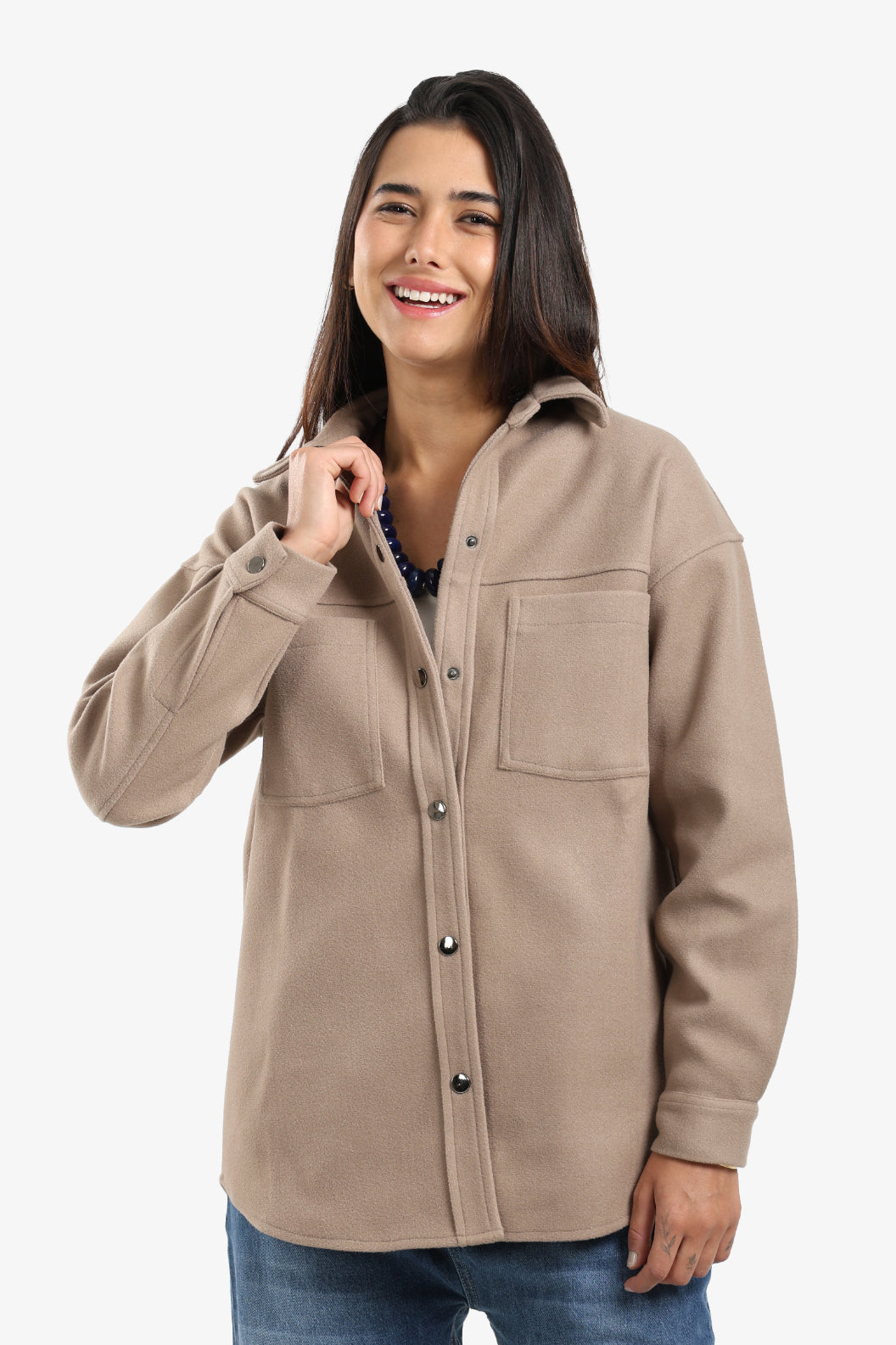Button-Down Fleece Overshirt