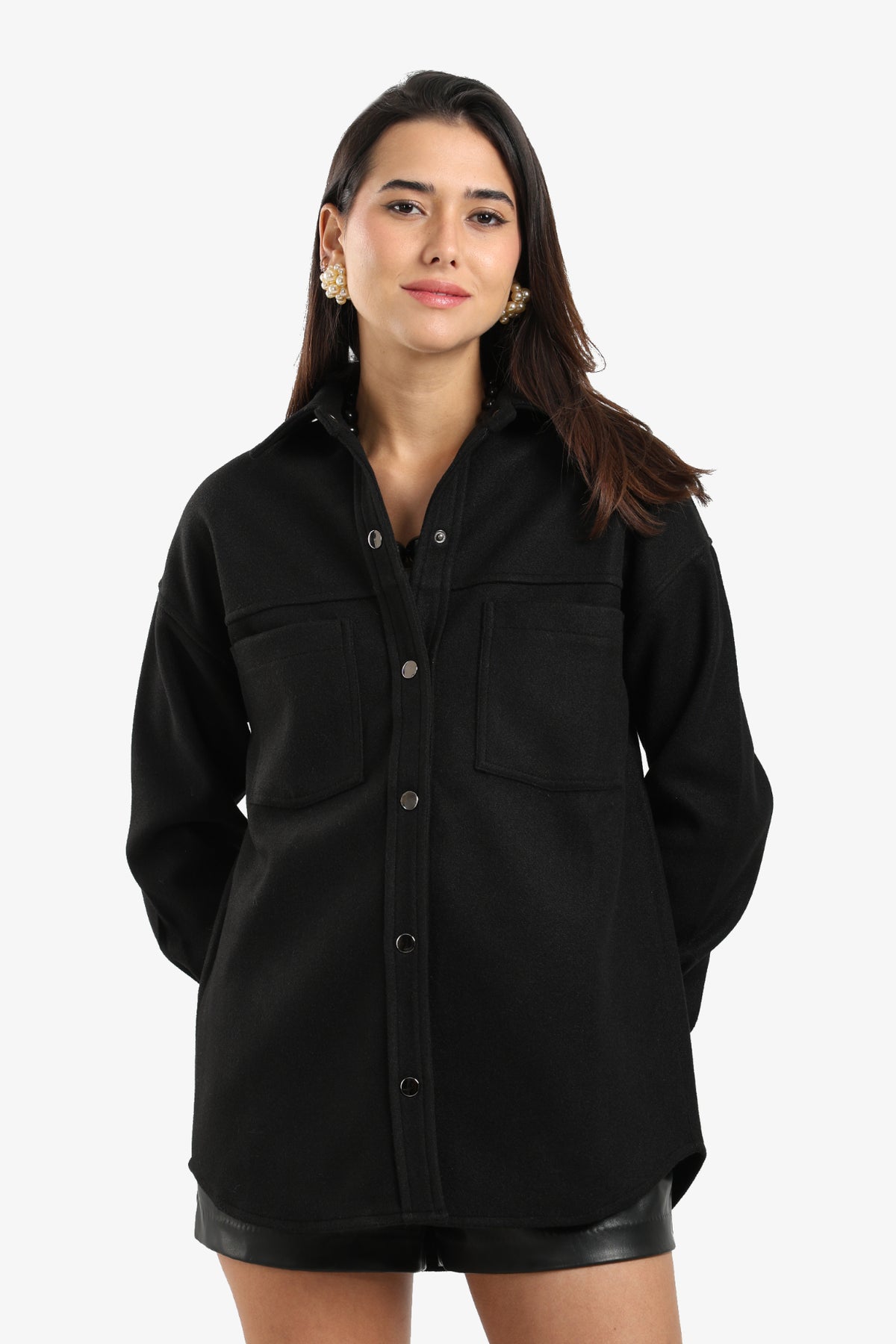 Button-Down Fleece Overshirt